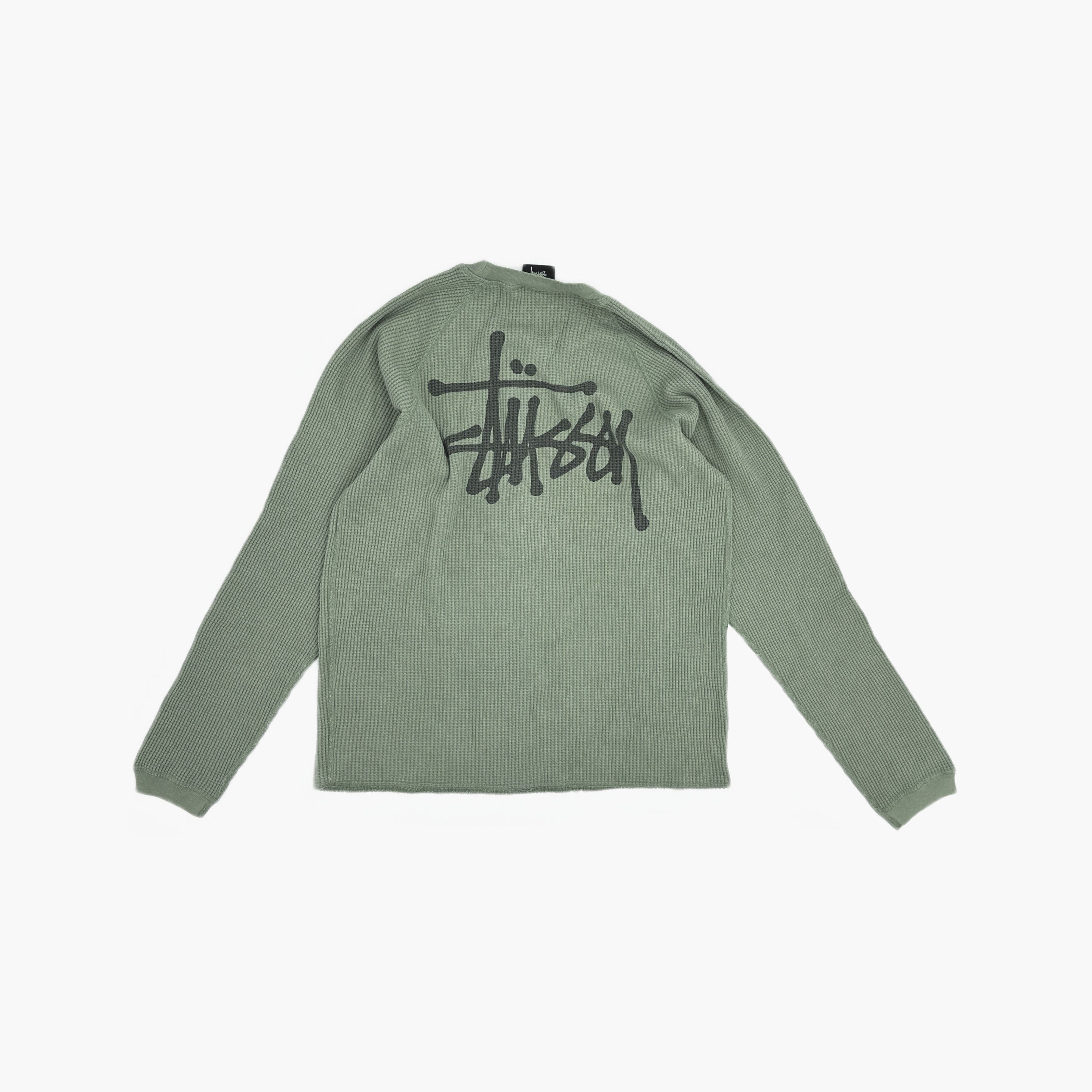 Stussy Stussy Waffle Knit Logo Long Sleeve T-Shirt Size M Size US M / EU 48-50 / 2 - 2 Thumbnail