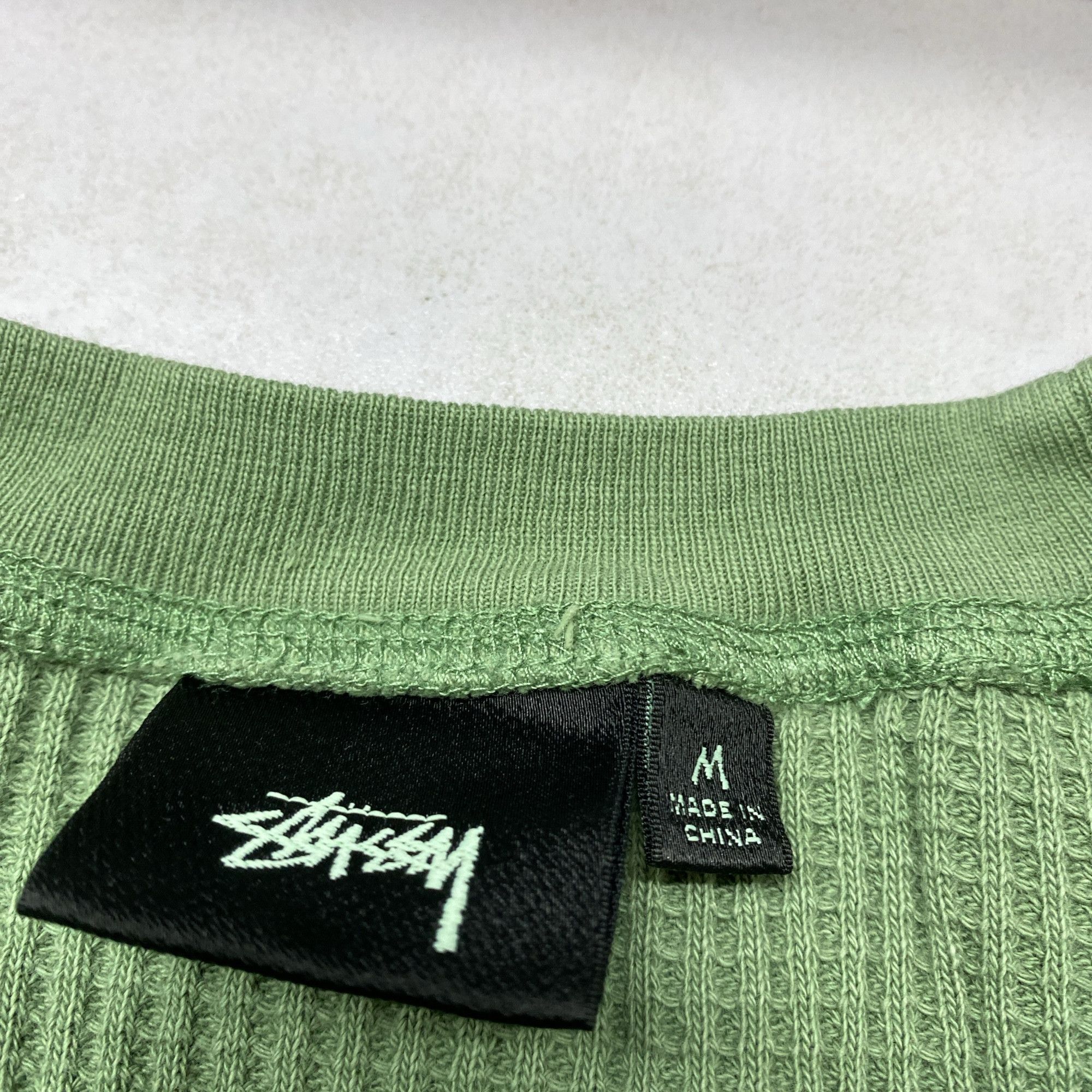 Stussy Stussy Waffle Knit Logo Long Sleeve T-Shirt Size M Size US M / EU 48-50 / 2 - 4 Thumbnail