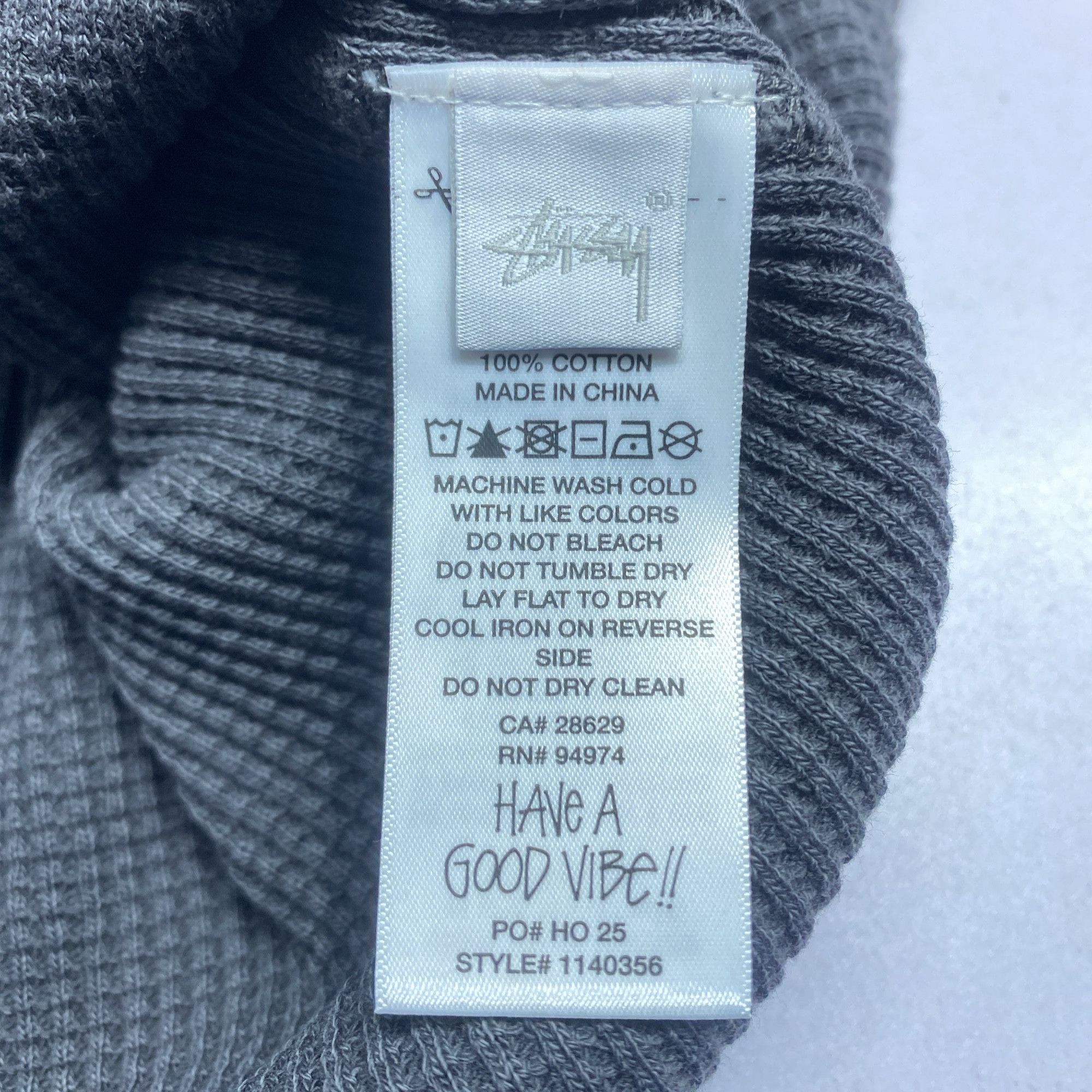 Stussy Stussy Waffle Knit Logo Long Sleeve Tee Size L Size US L / EU 52-54 / 3 - 5 Thumbnail