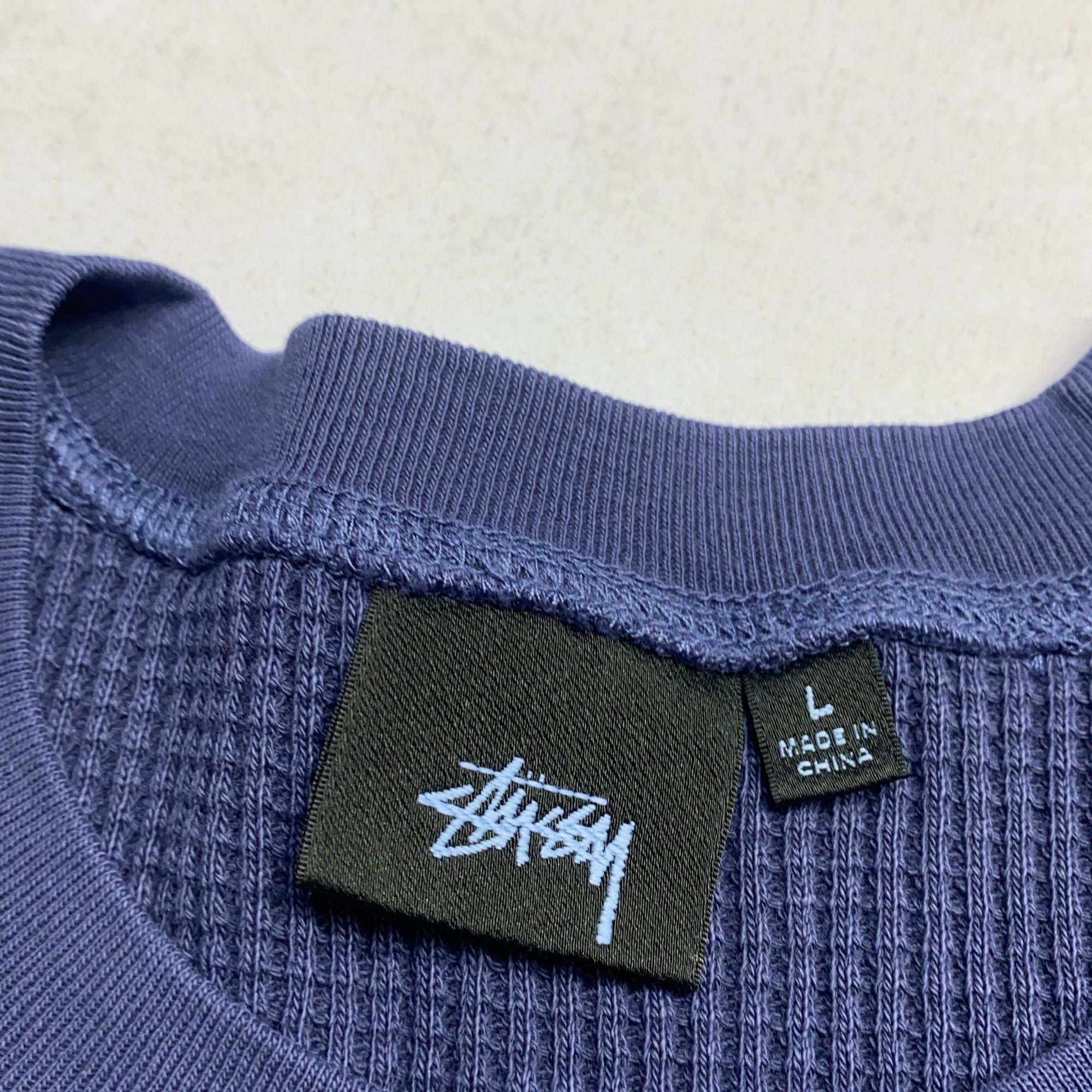 Stussy Stussy Logo Waffle Long Sleeve T-Shirt Size L Size US L / EU 52-54 / 3 - 3 Thumbnail