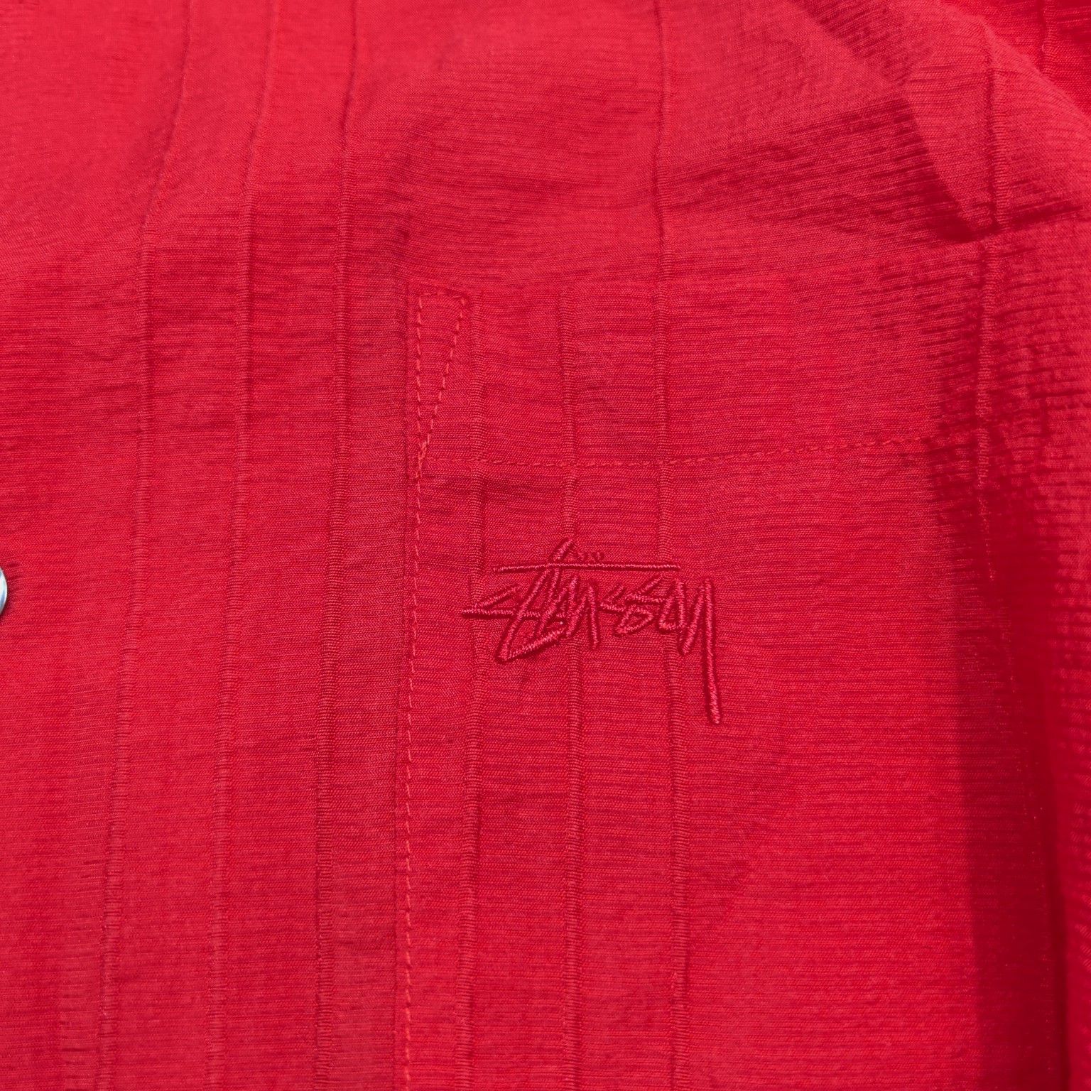 Stussy Stussy Red Textured Button Up Shirt Size XL Size US XL / EU 56 / 4 - 4 Thumbnail