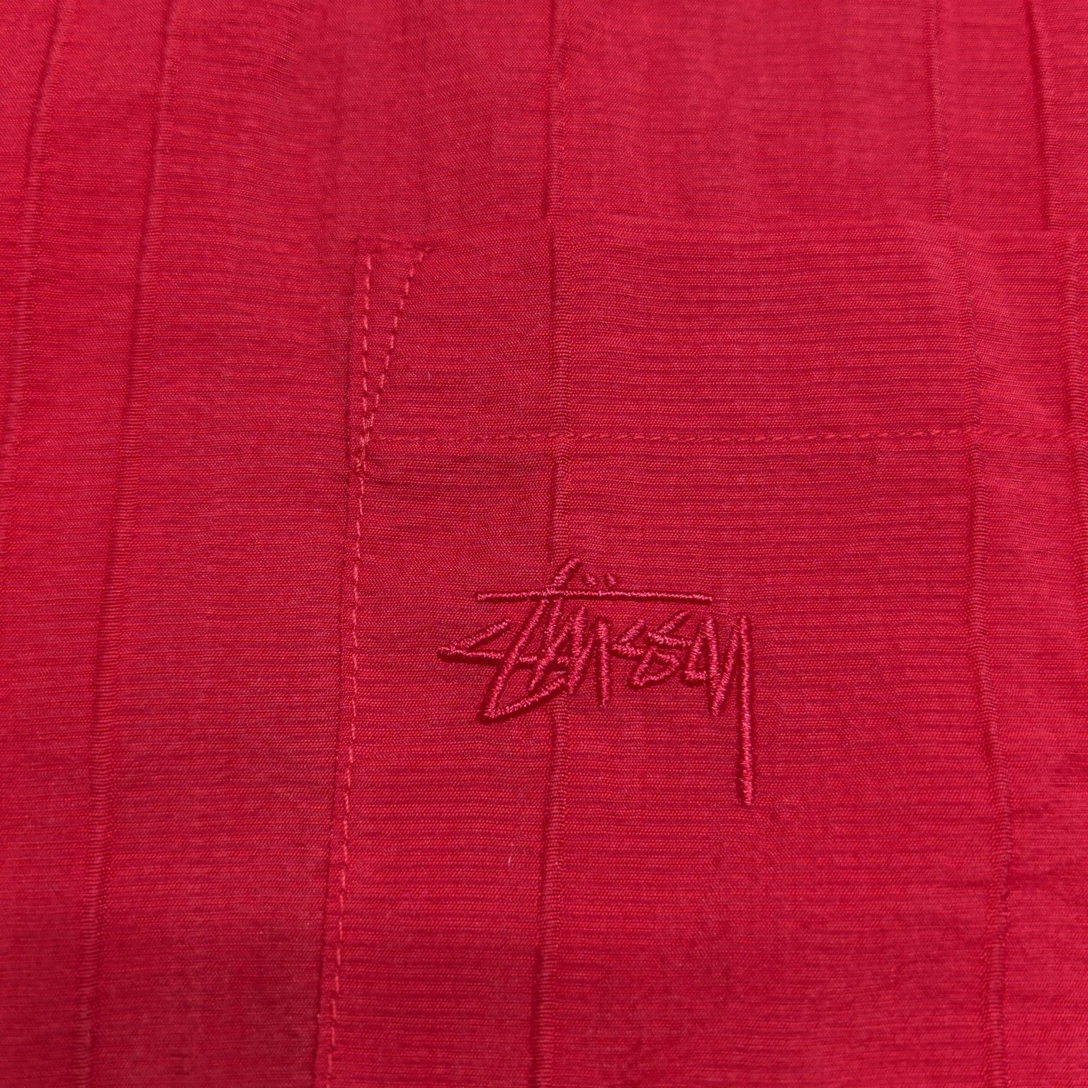 Stussy Stussy Textured Short Sleeve Shirt Red XXL Size US XXL / EU 58 / 5 - 4 Thumbnail