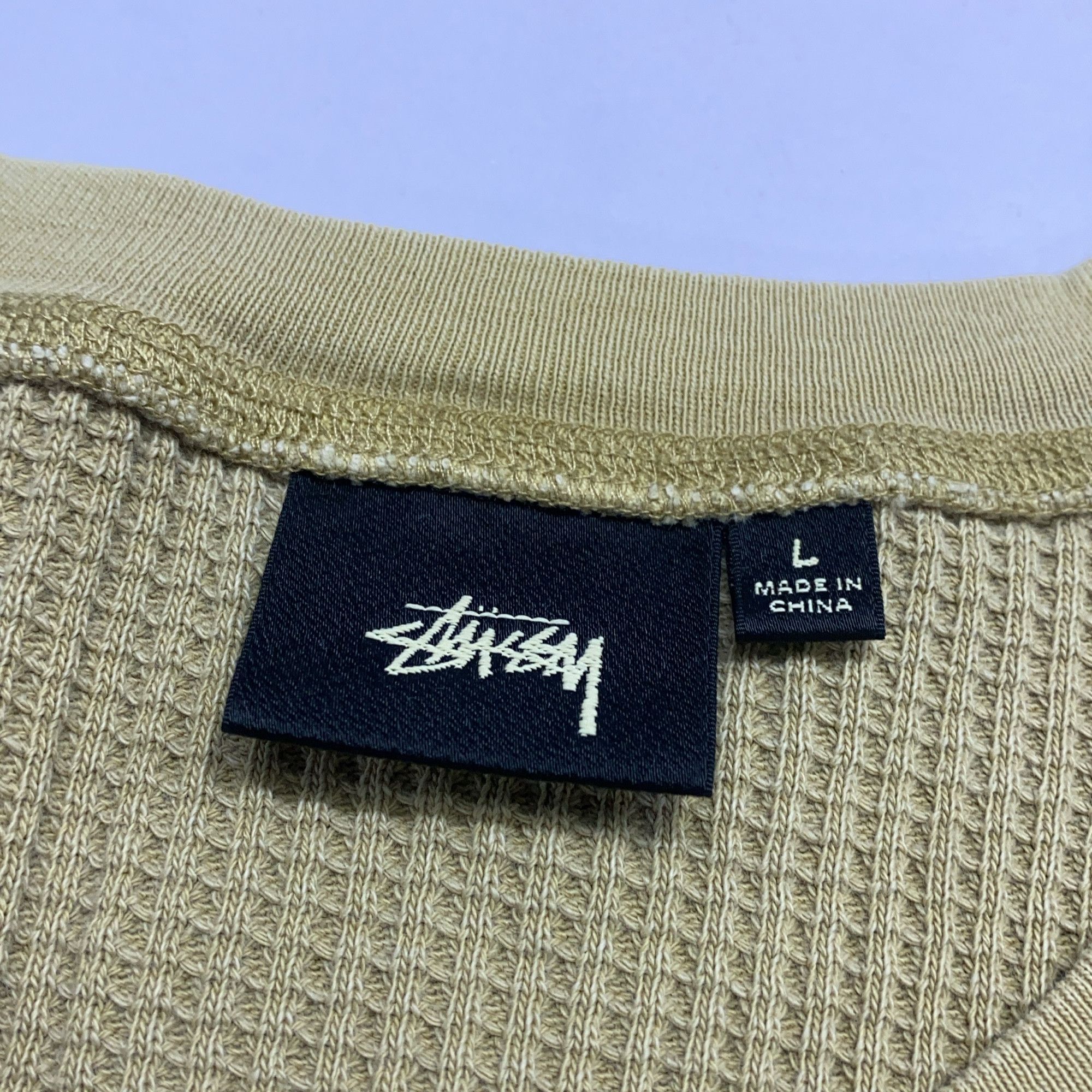 Stussy Stussy Waffle Knit Logo Long Sleeve L Size US L / EU 52-54 / 3 - 8 Thumbnail