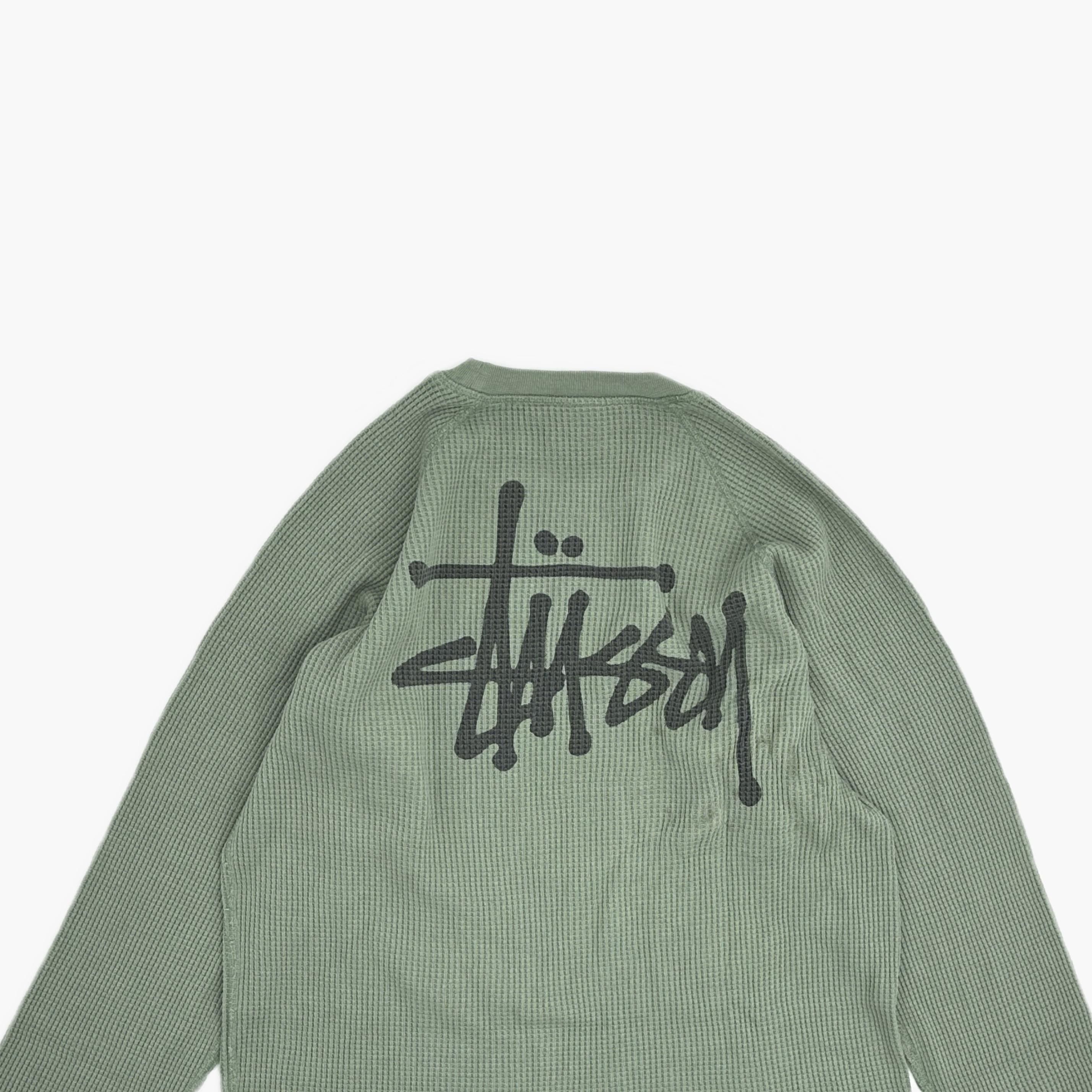 Stussy Stussy Logo Waffle Knit Long Sleeve T-Shirt Size M Size US M / EU 48-50 / 2 - 3 Thumbnail