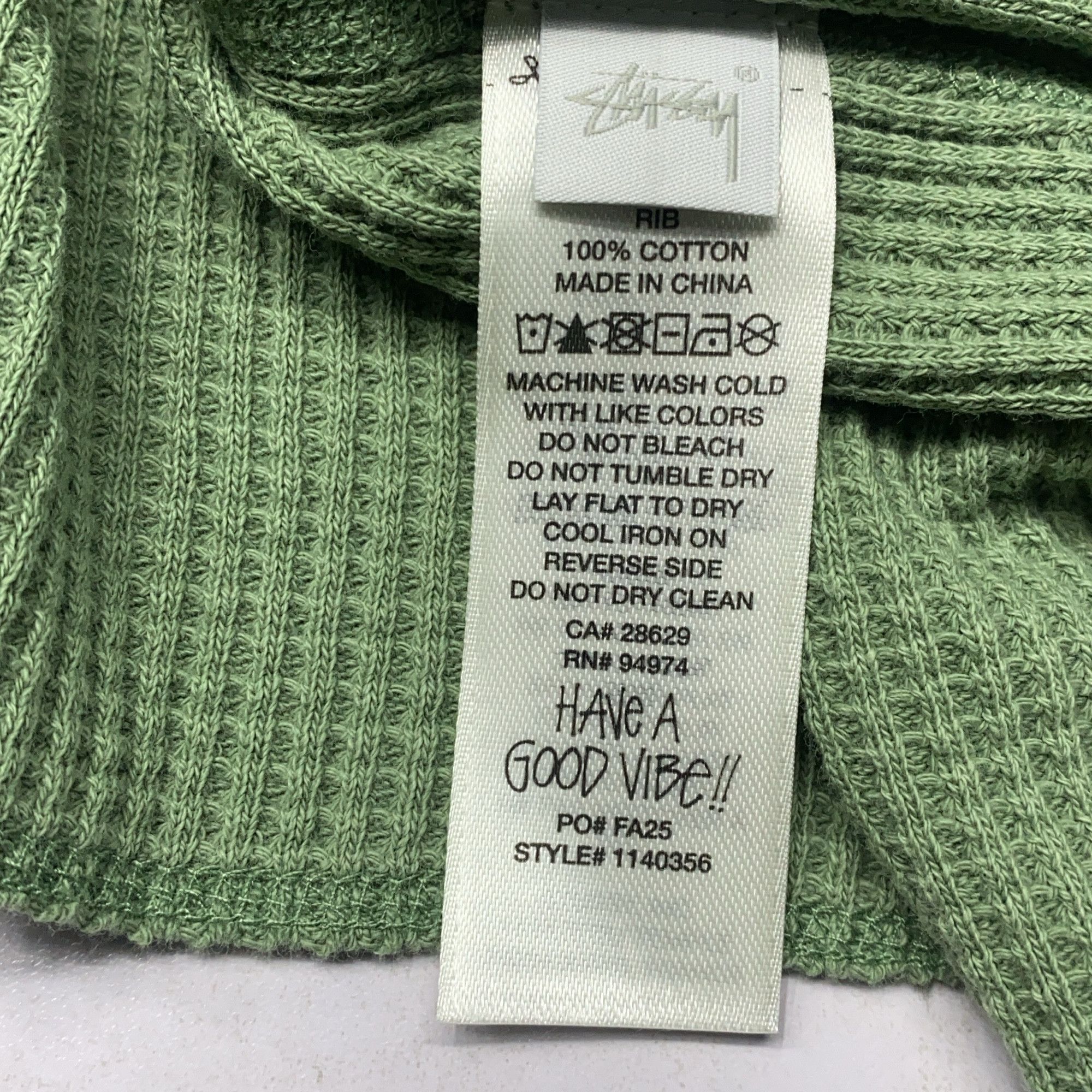 Stussy Stussy Logo Waffle Knit Long Sleeve T-Shirt Size M Size US M / EU 48-50 / 2 - 15 Thumbnail