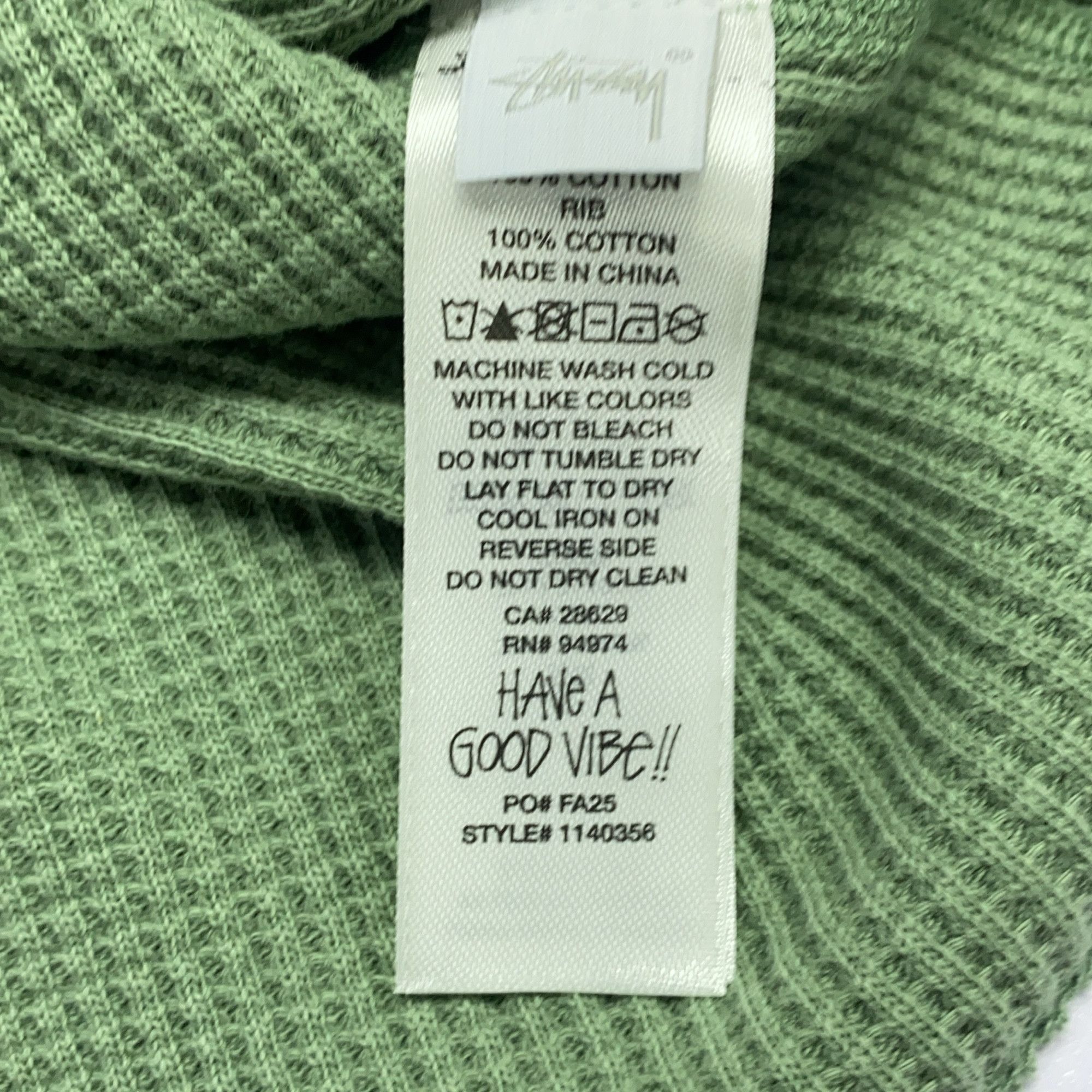 Stussy Stussy Logo Waffle Knit Long Sleeve T-Shirt Size M Size US M / EU 48-50 / 2 - 7 Thumbnail