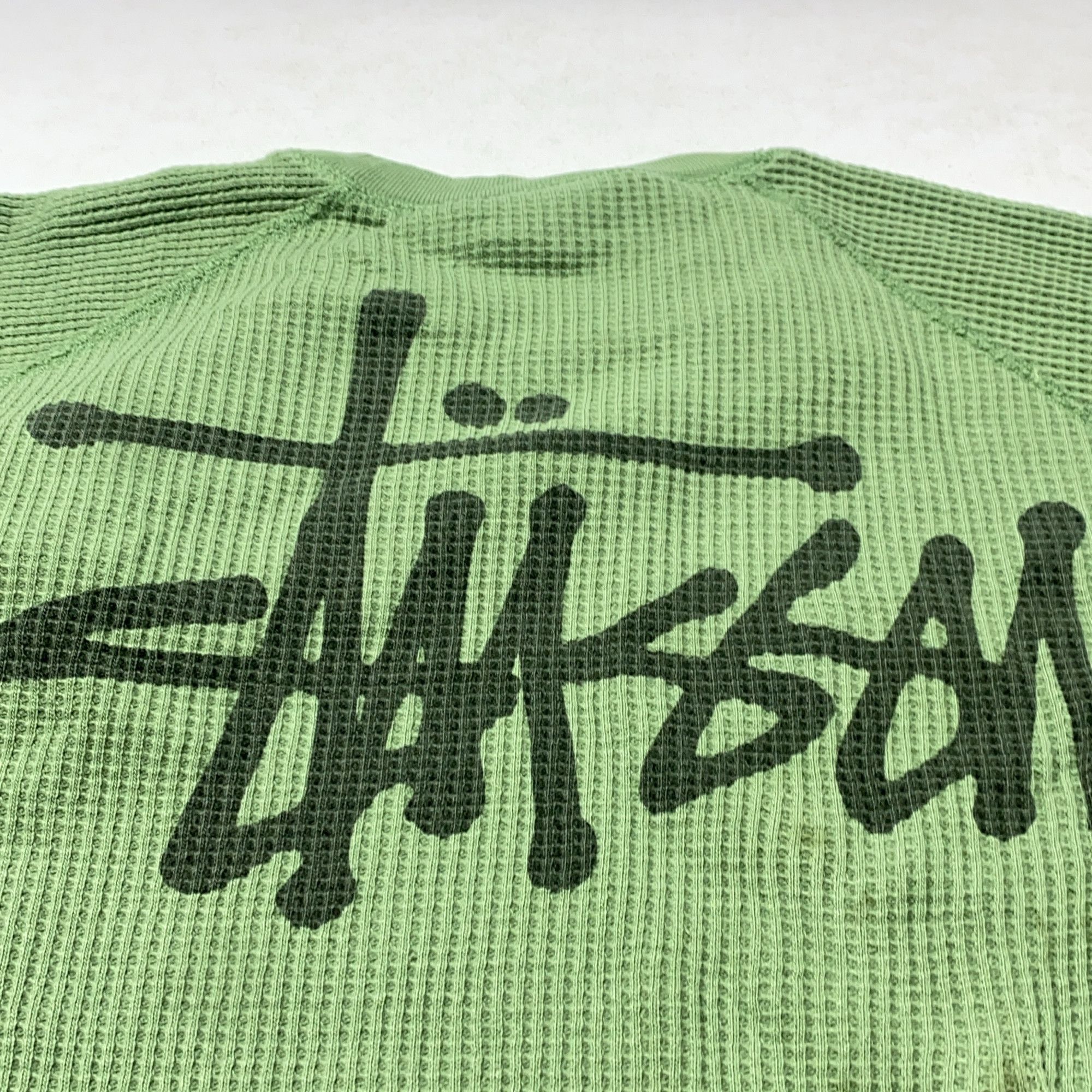Stussy Stussy Logo Waffle Knit Long Sleeve T-Shirt Size M Size US M / EU 48-50 / 2 - 16 Thumbnail