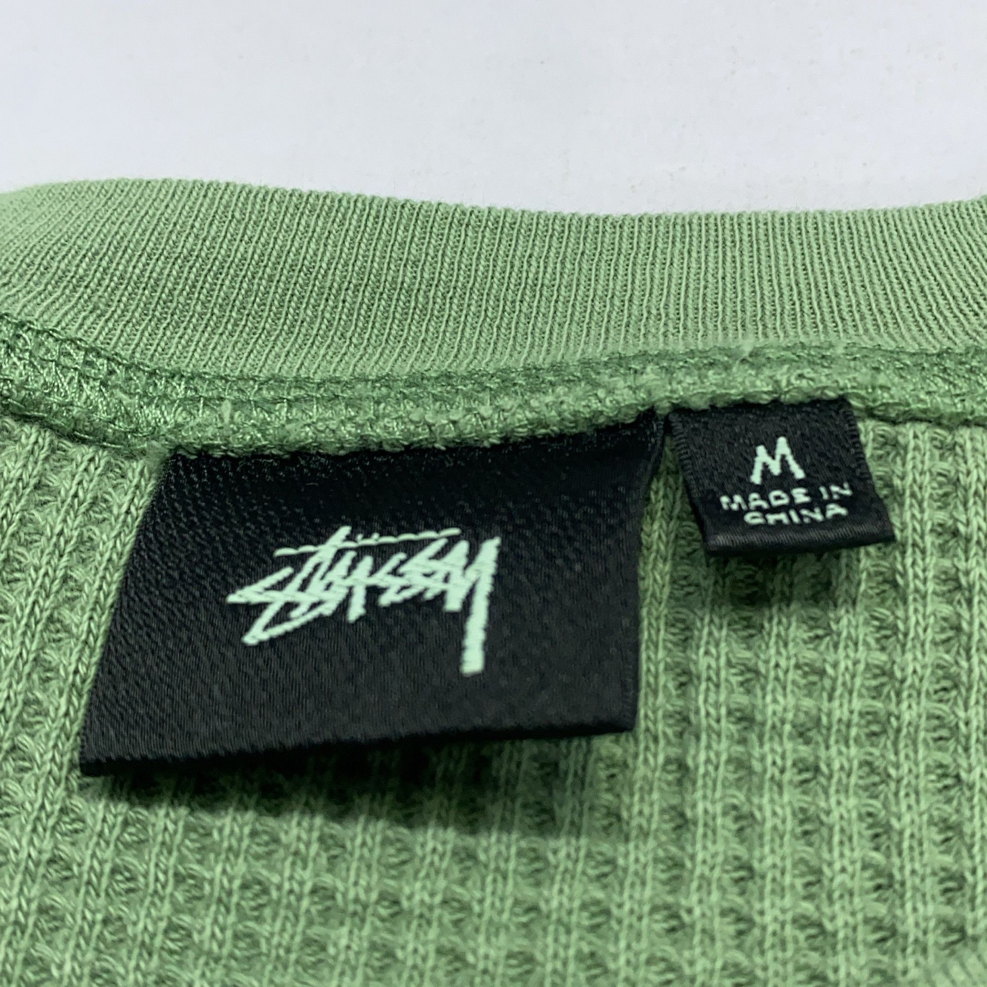Stussy Stussy Logo Waffle Knit Long Sleeve T-Shirt Size M Size US M / EU 48-50 / 2 - 8 Thumbnail
