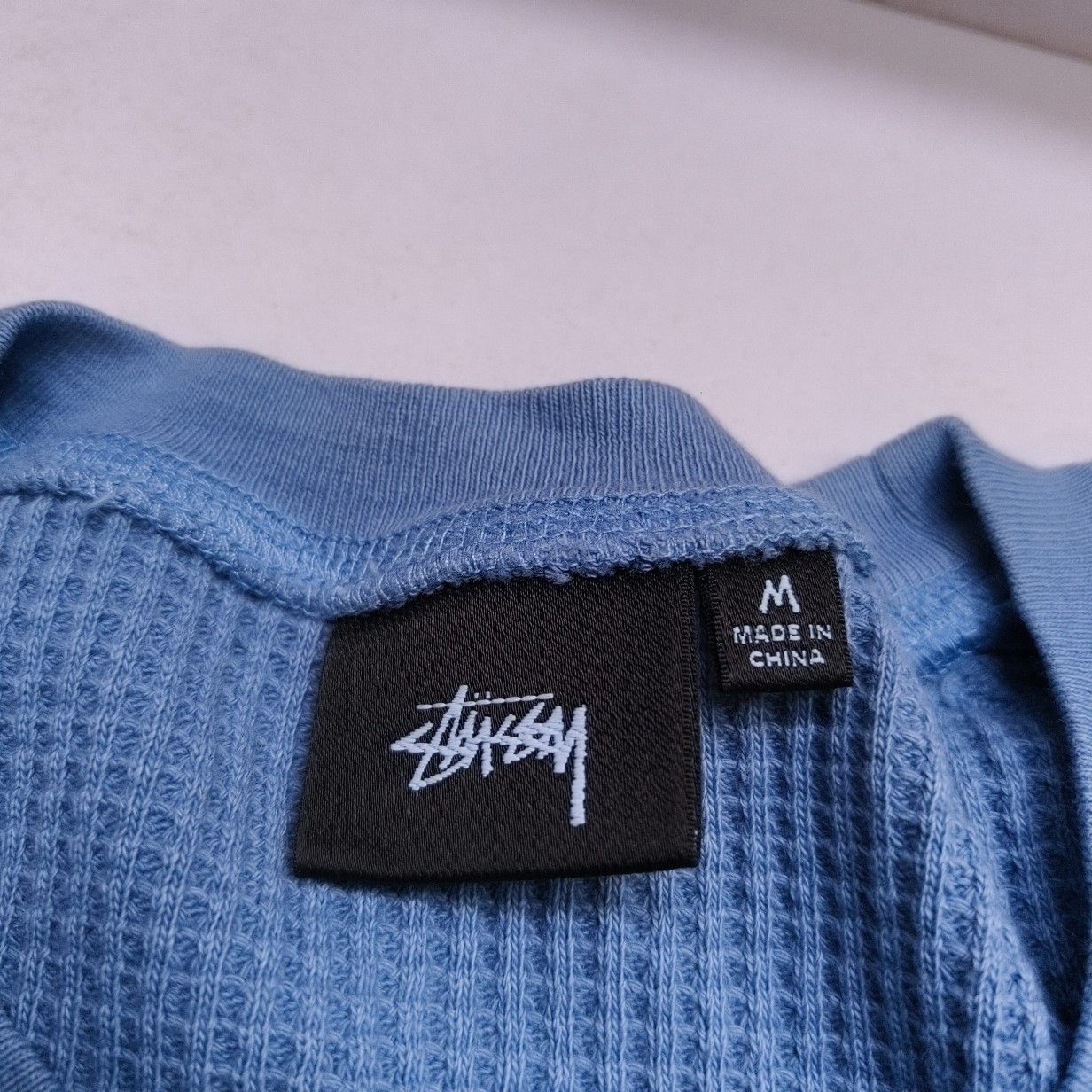 Stussy Stussy Logo Waffle Knit Long Sleeve Shirt Size M Size US M / EU 48-50 / 2 - 3 Thumbnail