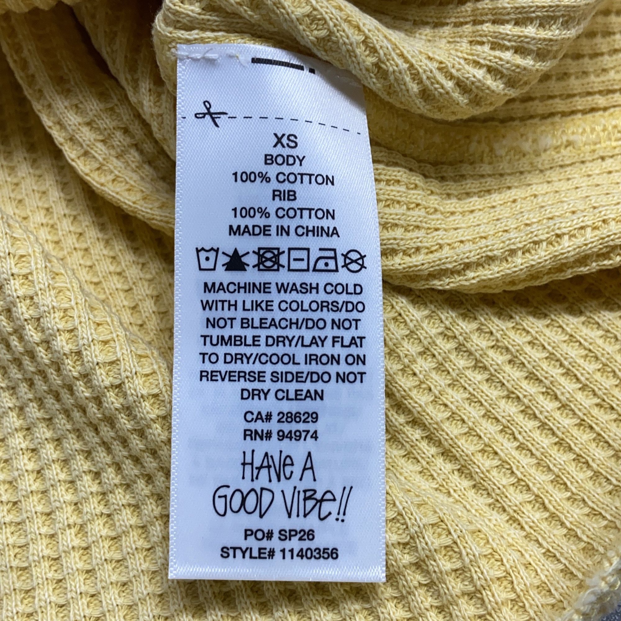 Stussy Stussy Waffle Knit Long Sleeve T-Shirt Size XS Size US XS / EU 42 / 0 - 5 Thumbnail
