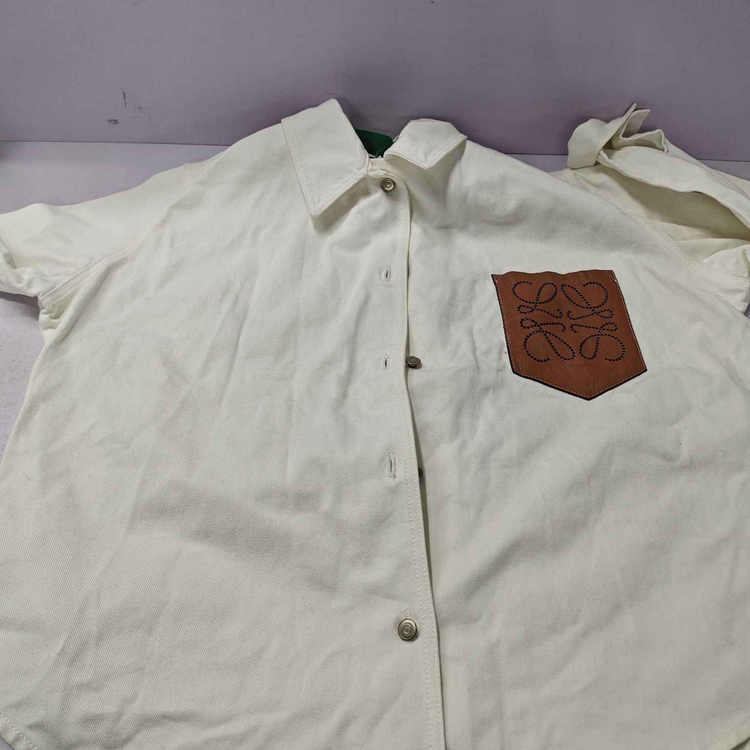 Loewe LOEWE Leather Pocket Button Up Shirt Size 34 Size XS / US 0-2 / IT 36-38 - 9 Thumbnail