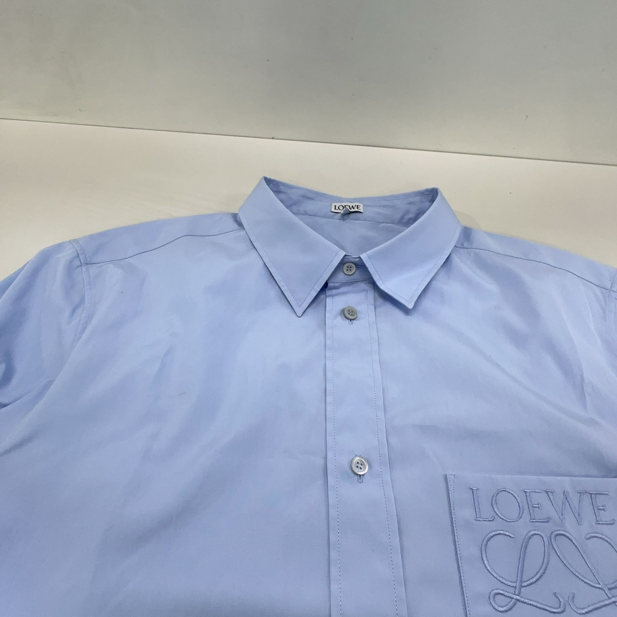 Loewe LOEWE Logo Badge Button Up Shirt Blue Size L Size US L / EU 52-54 / 3 - 7 Thumbnail