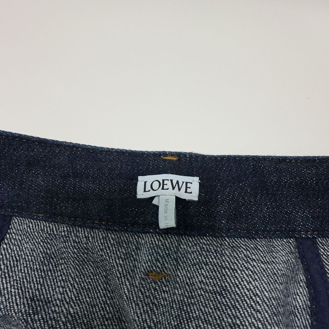 Loewe Loewe Leather Patch Denim Mini Skirt Size 34 Size 24" / US 00 / IT 34 - 3 Thumbnail