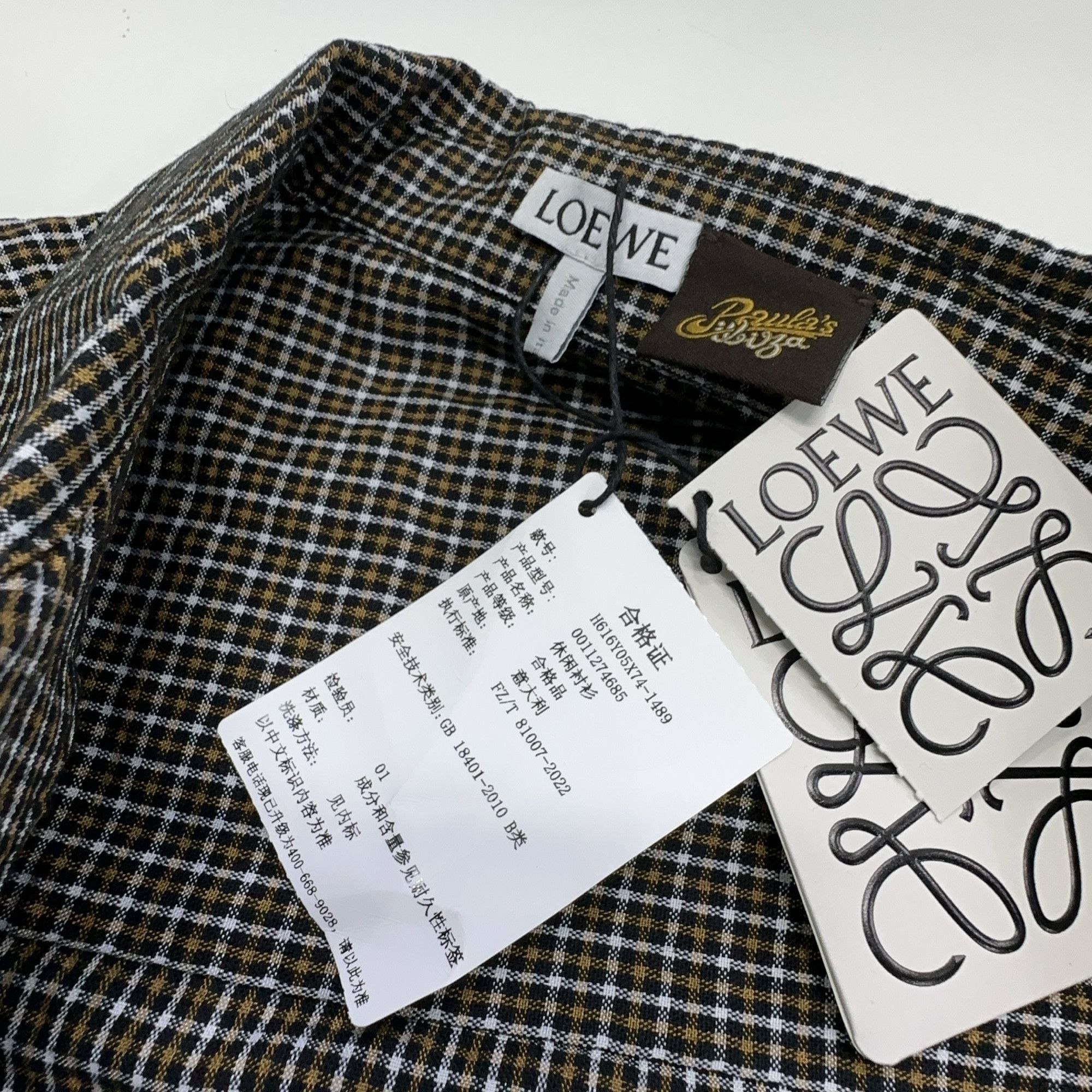 Loewe Loewe Paula's Ibiza Check Short Sleeve Shirt Size M Size US M / EU 48-50 / 2 - 4 Thumbnail