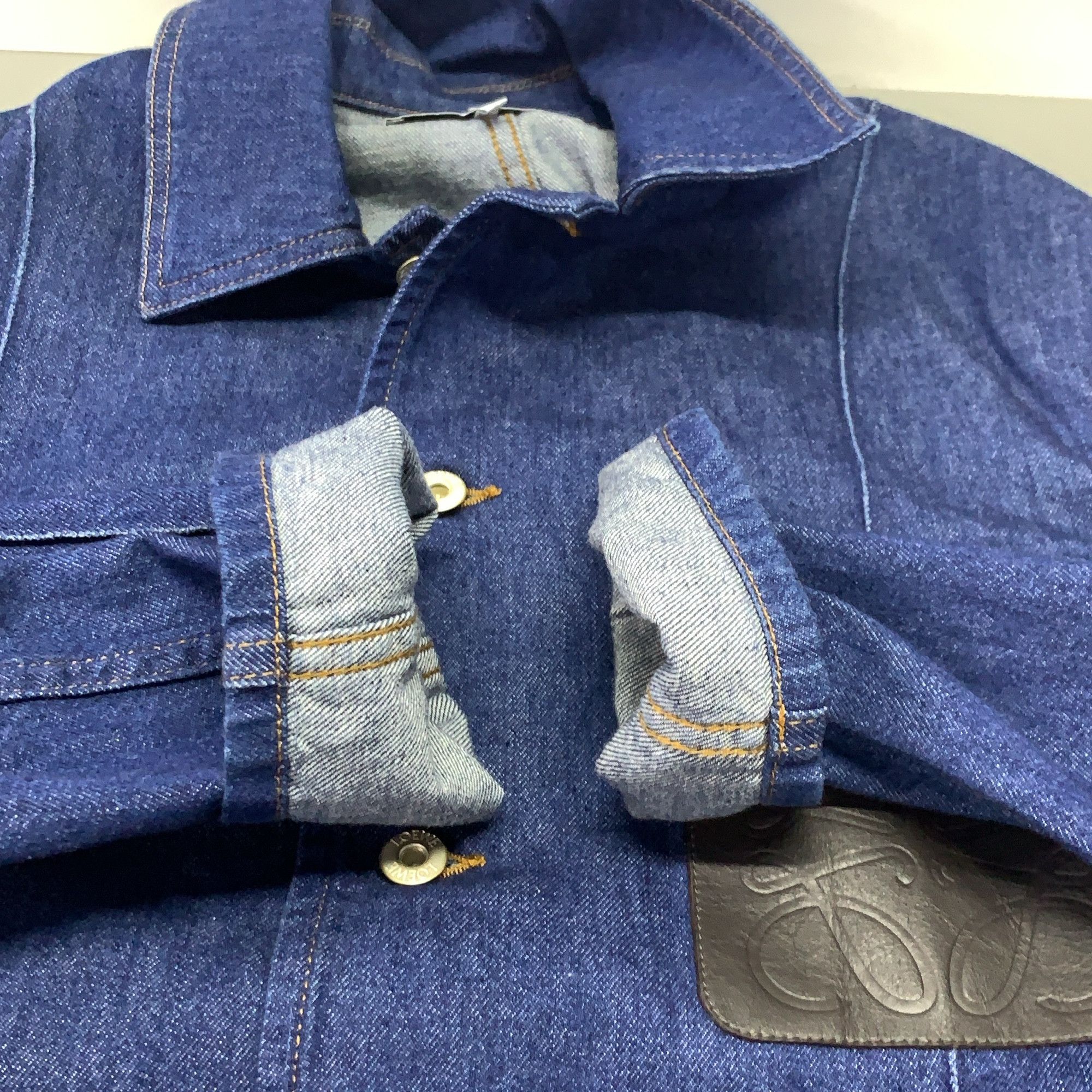 Loewe Loewe Anagram Leather Patch Denim Jacket Size S Size US S / EU 44-46 / 1 - 8 Thumbnail