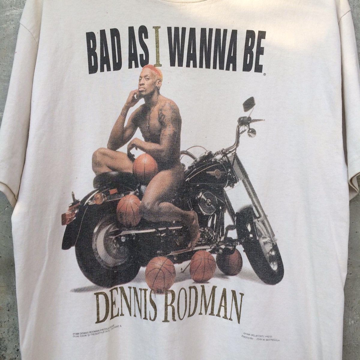 Vintage vtg 90s dennis rodman bad as i wanna be harley davidson 