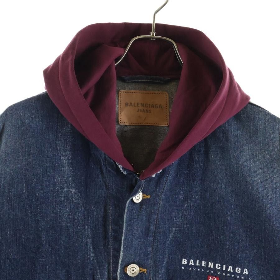 Balenciaga Denim Wash Hooded Sweatshirt Jacket Size US XL / EU 56 / 4 - 3 Thumbnail