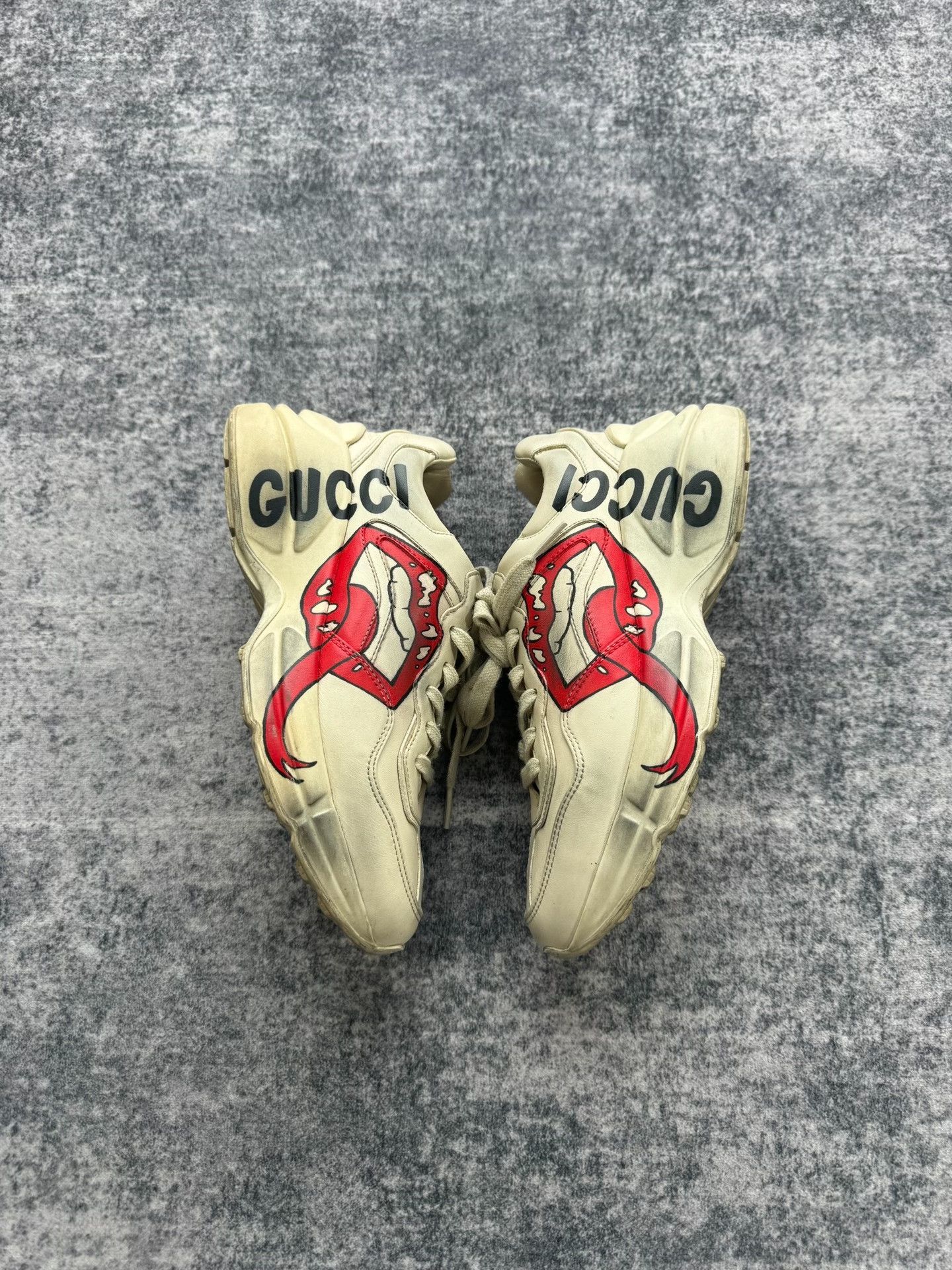 Gucci Gucci Distressed Red Lip Dad Shoes Size US 4 / IT 34 - 3 Thumbnail