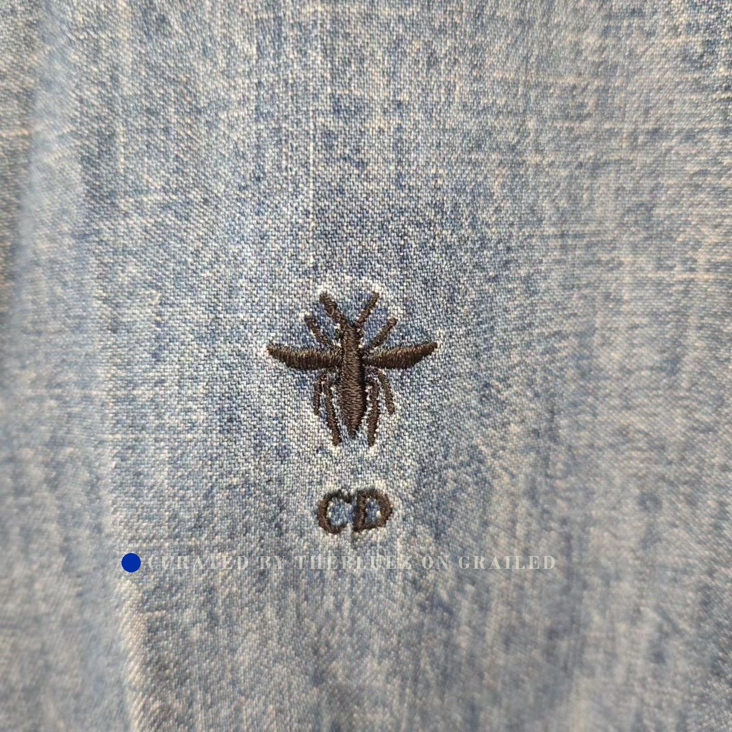 Dior DIOR Blue Denim Tiger Bee Embroidery Shirt Size S / US 4 / IT 40 - 3 Thumbnail