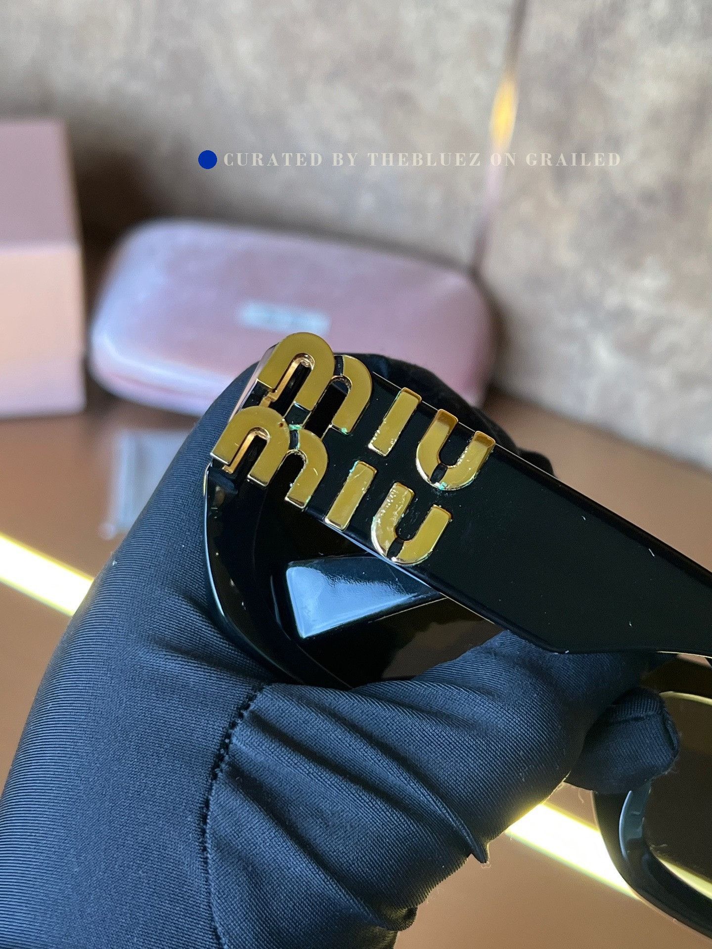 Miu Miu Miu Miu Gold Letter Sunglasses Size ONE SIZE - 4 Thumbnail