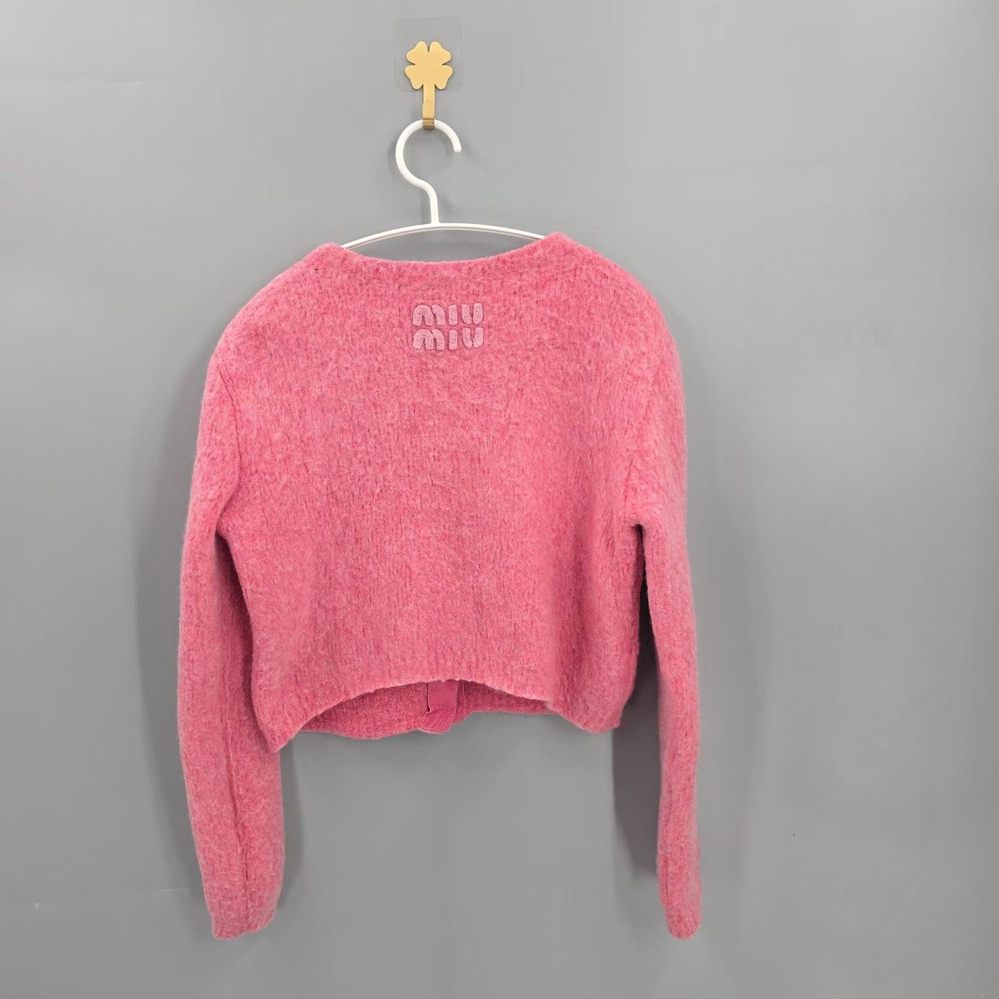 Miu Miu Miu Miu Pink Wool Loop Pile Cardigan Size S / US 4 / IT 40 - 2 Thumbnail