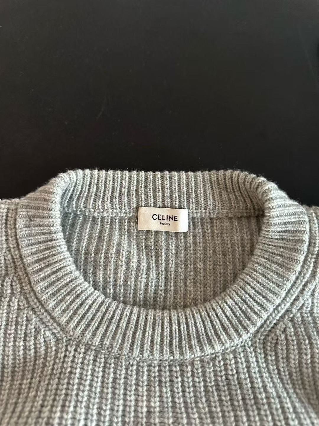 Celine Celine New Gray Triomphe Sweater Size L / US 10 / IT 46 - 3 Thumbnail