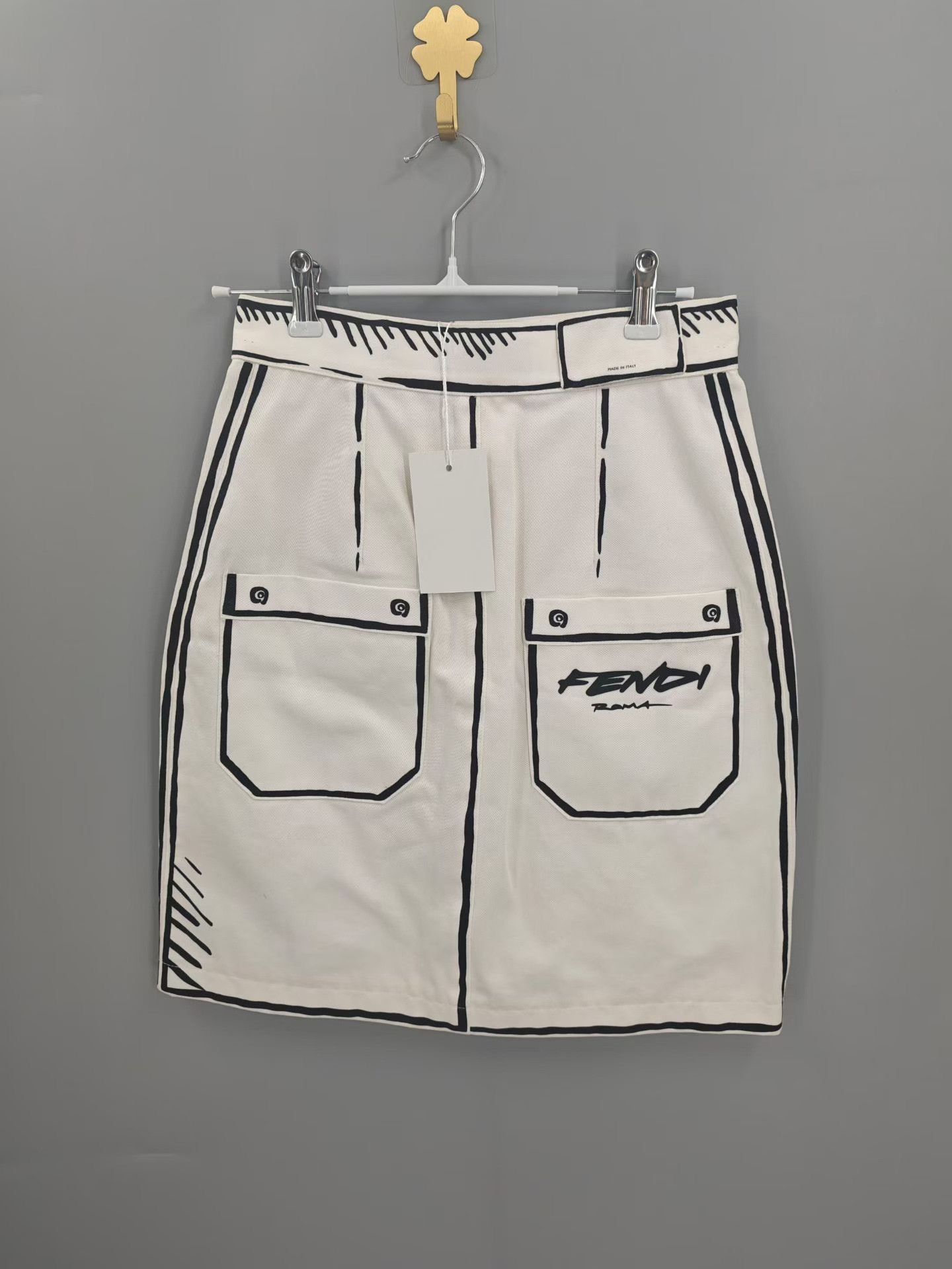 Fendi Fendi California Comic Graffiti Denim Skirt Size 36" / US 14 / IT 50 - 2 Thumbnail