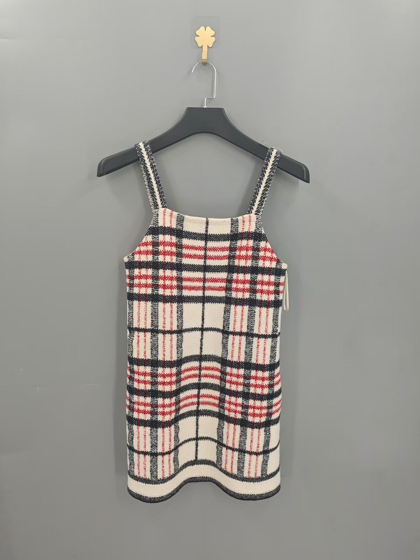 Dior Dior Red White Plaid Slogan Knit Camisole Dress Size S / US 4 / IT 40 - 2 Thumbnail