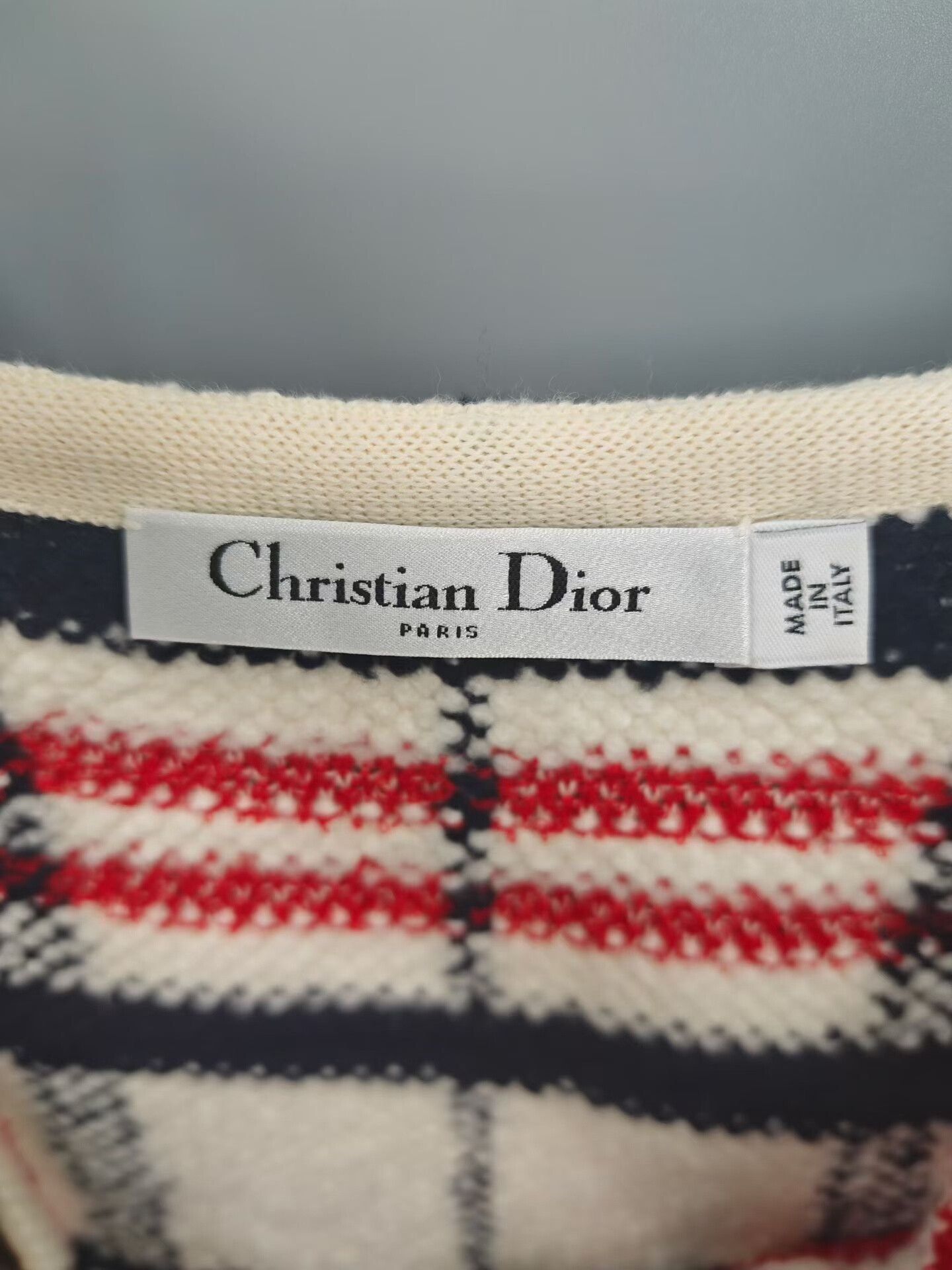Dior Dior Red White Plaid Slogan Knit Camisole Dress Size S / US 4 / IT 40 - 4 Thumbnail