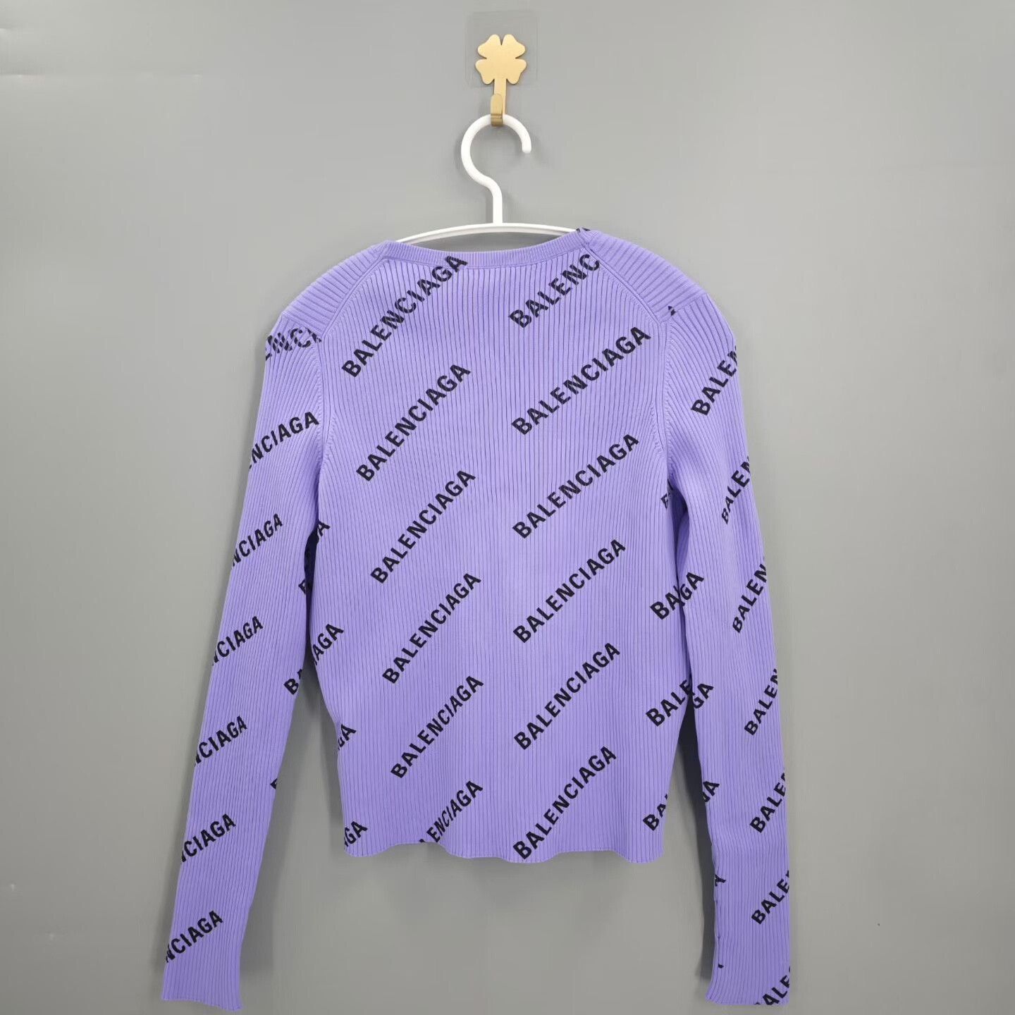 Balenciaga Balenciaga Purple All-over Print Slim Cardigan Size M / US 6-8 / IT 42-44 - 2 Thumbnail