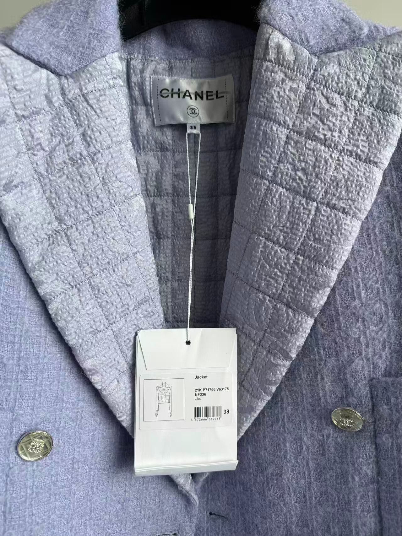 Chanel Chanel 21K Runway Purple Lapel Woven Jacket Size S / US 4 / IT 40 - 3 Thumbnail