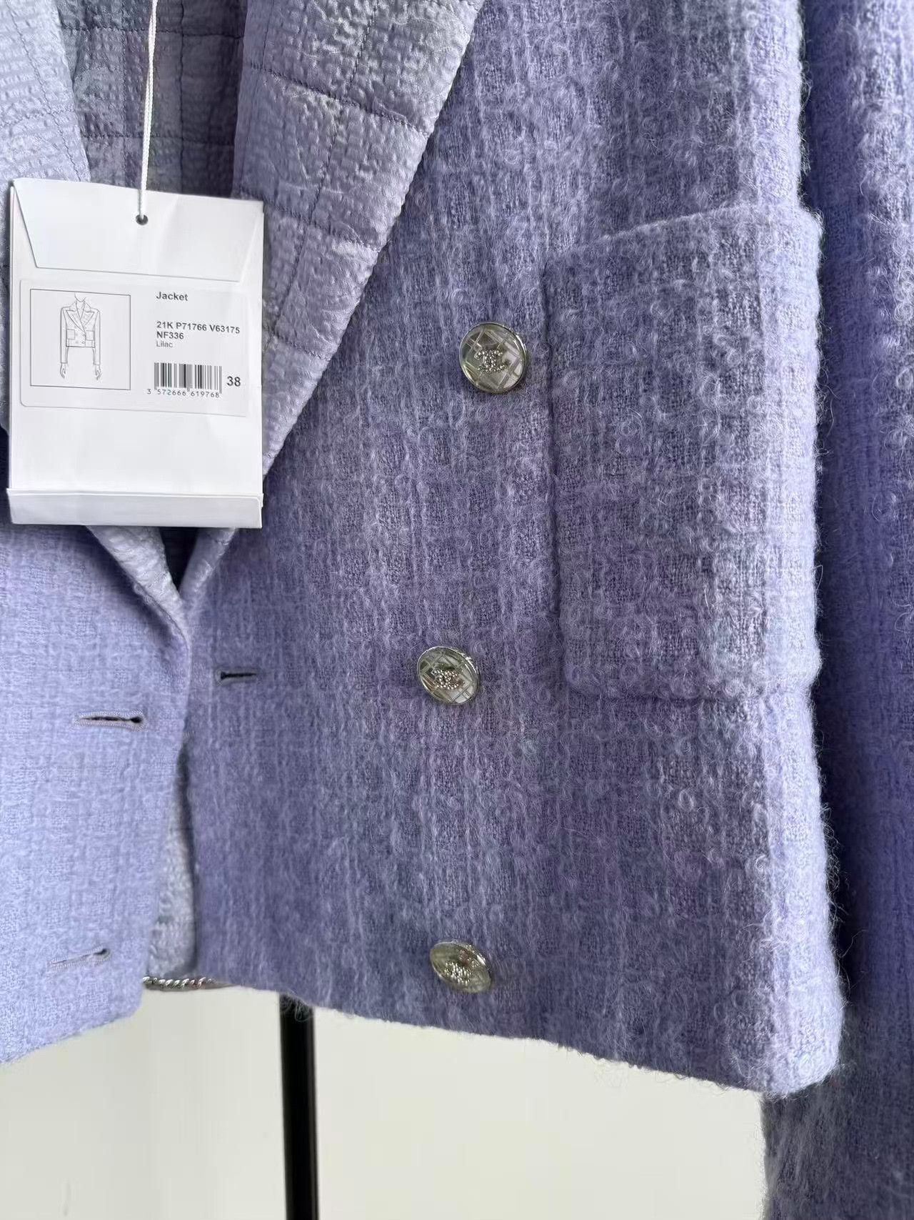 Chanel Chanel 21K Runway Purple Lapel Woven Jacket Size S / US 4 / IT 40 - 2 Thumbnail