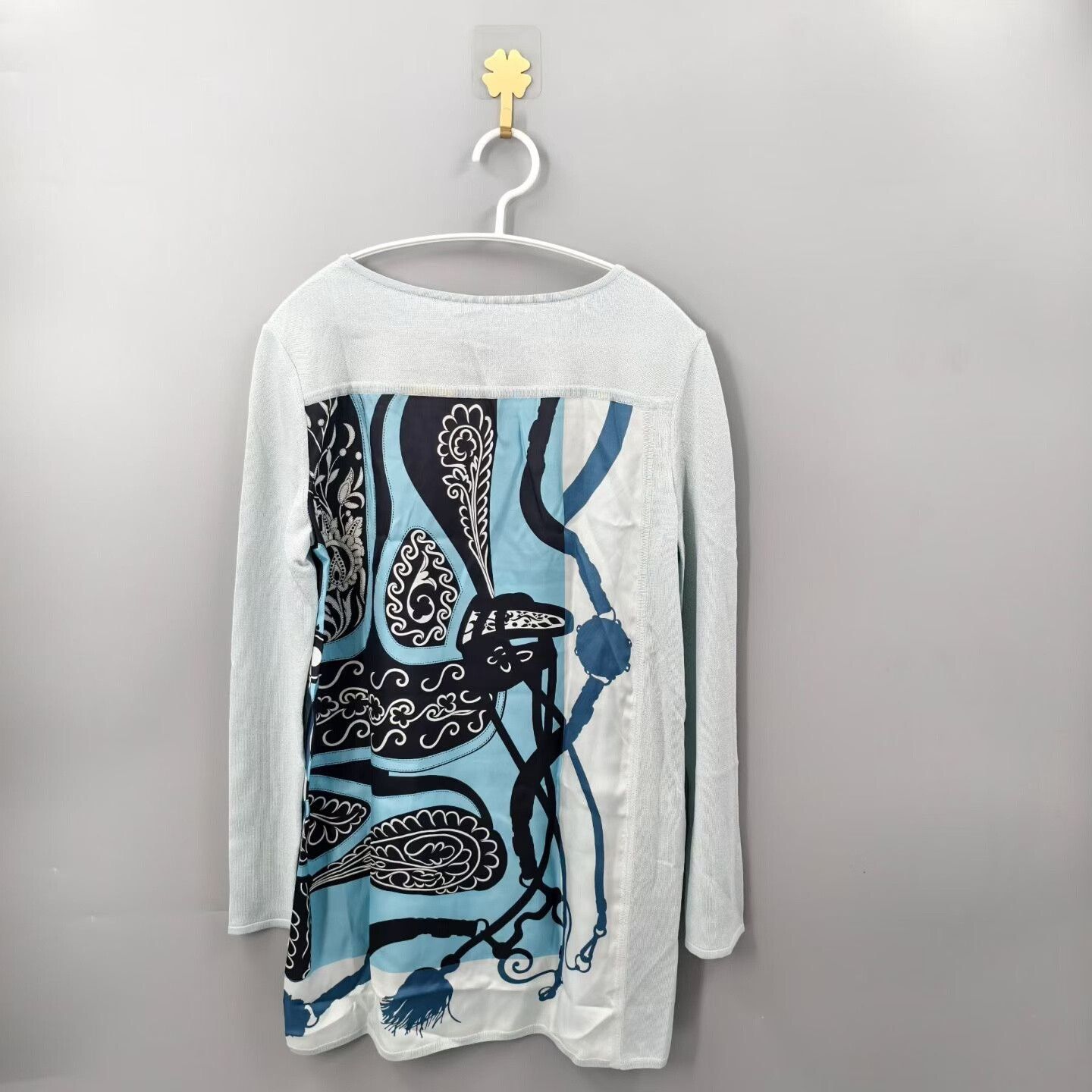 Hermes Hermes Light Blue Silk Dress Size XXS / US 00 / IT 34 - 2 Thumbnail