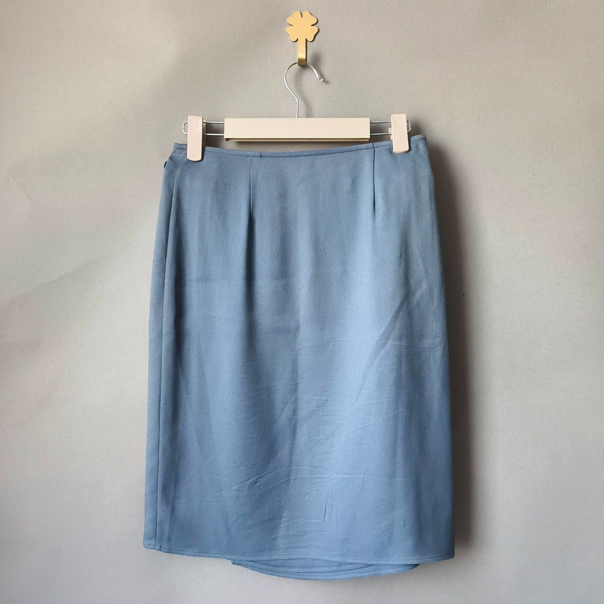 Hermes Hermes Blue Leather Buckle Skirt Size 34" / US 12 / IT 48 - 2 Thumbnail
