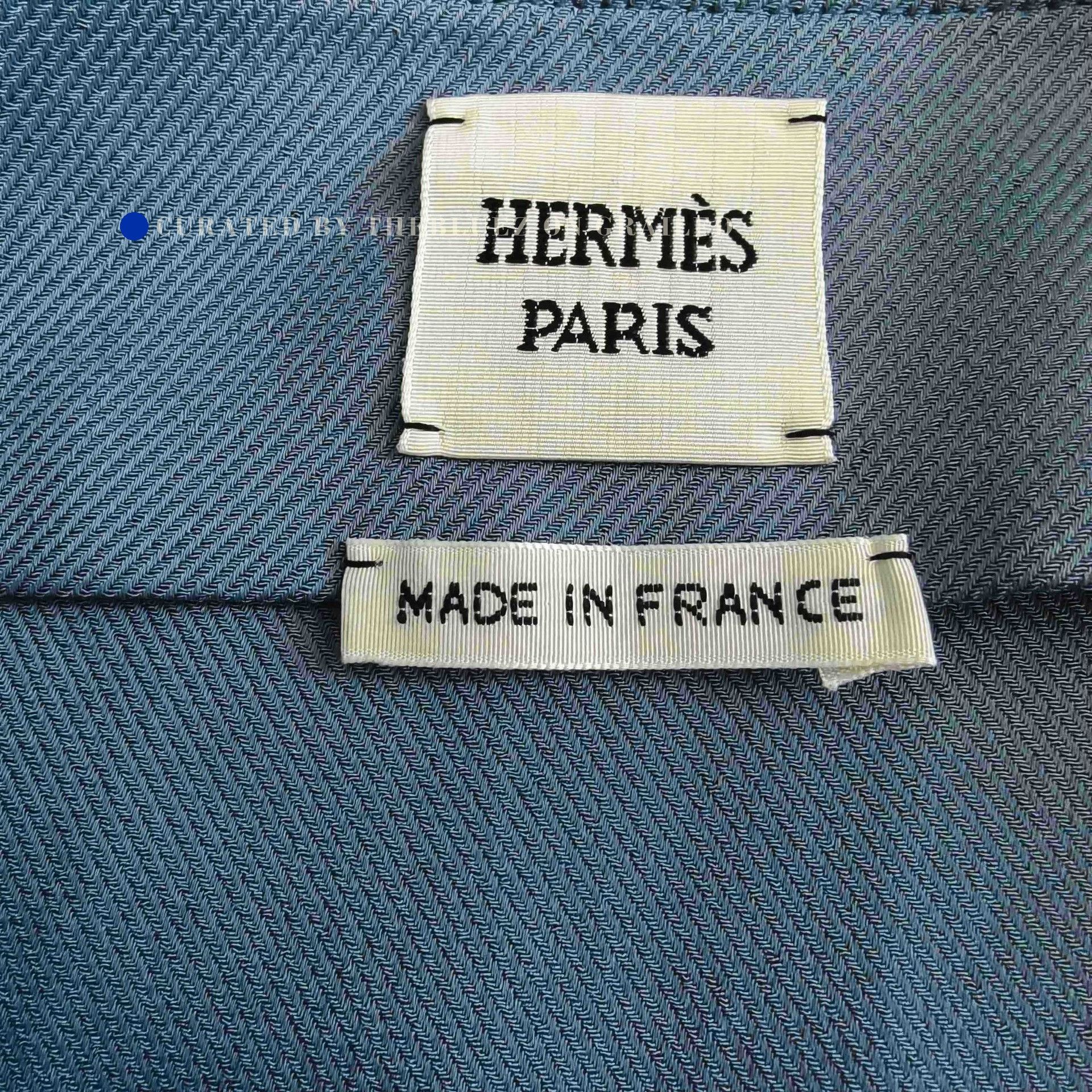 Hermes Hermes Blue Leather Buckle Skirt Size 34" / US 12 / IT 48 - 3 Thumbnail