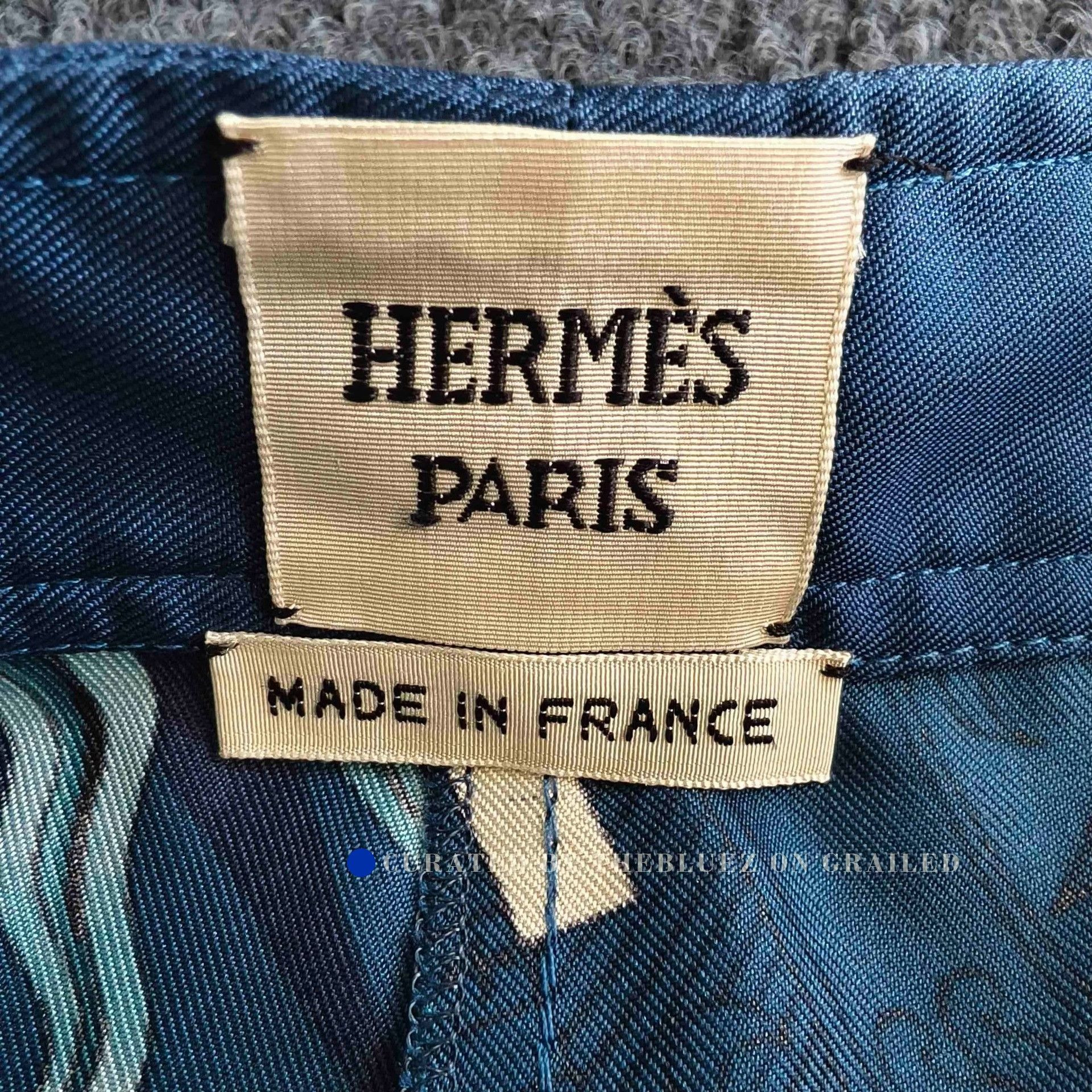 Hermes HERMES Constellation Series Blue Silk Skirt Size 34" / US 12 / IT 48 - 3 Thumbnail