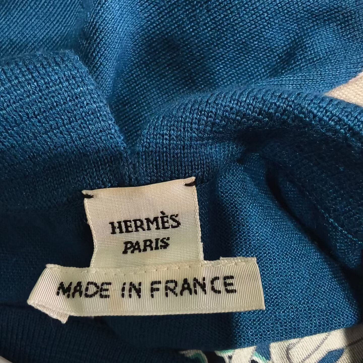 Hermes Hermes New Blue White Back Print Cashmere Polo Size XXS / US 00 / IT 34 - 3 Thumbnail