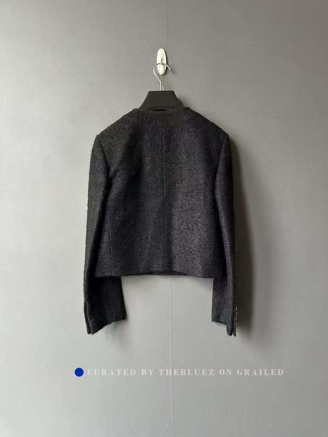 Celine Celine Black Gold Mohair Tweed Coat Size XXS / US 00 / IT 34 - 2 Thumbnail