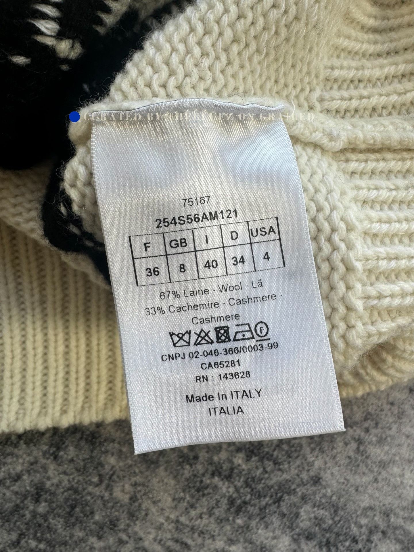 Dior Dior Black White 8 Letter Cashmere Knit Hoodie Size XS / US 0-2 / IT 36-38 - 5 Thumbnail