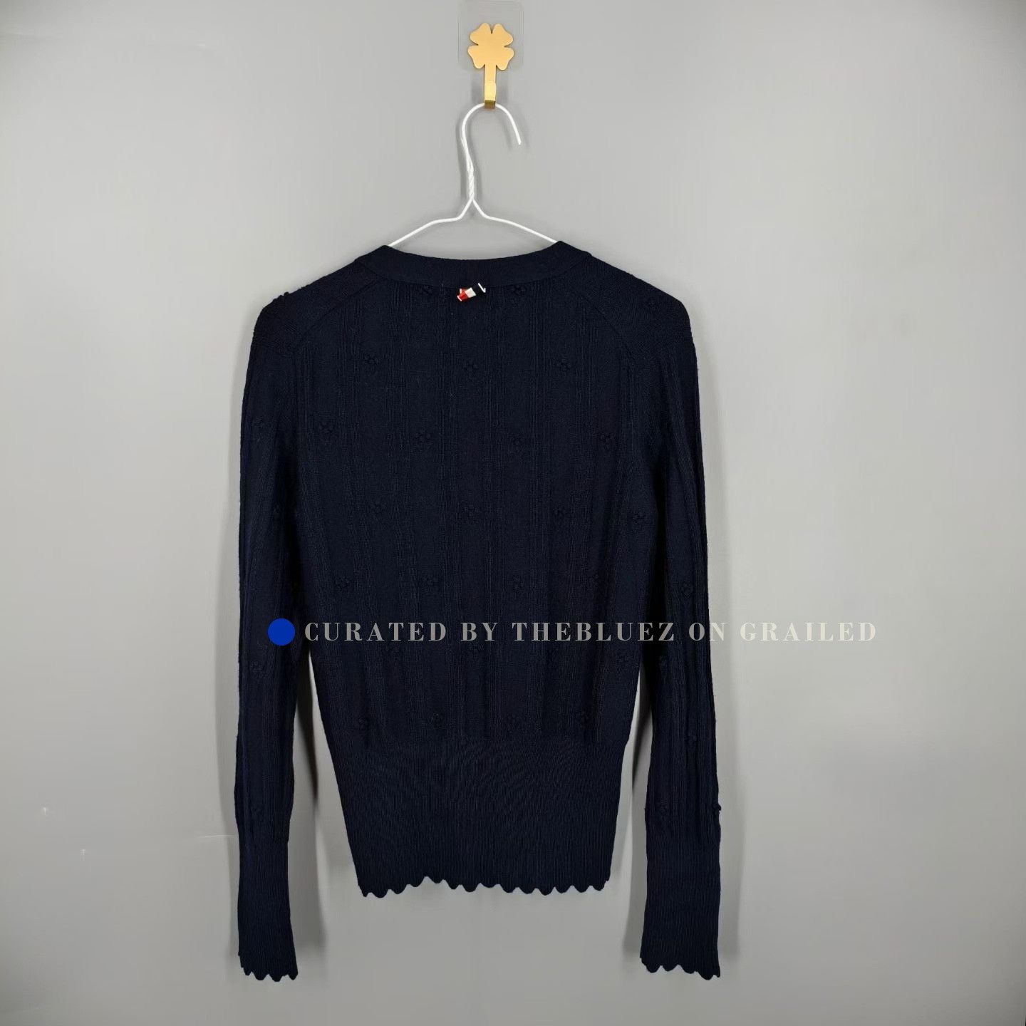 Thom Browne Thom Browne Navy Jacquard Wool Cardigan Size M / US 6-8 / IT 42-44 - 2 Thumbnail