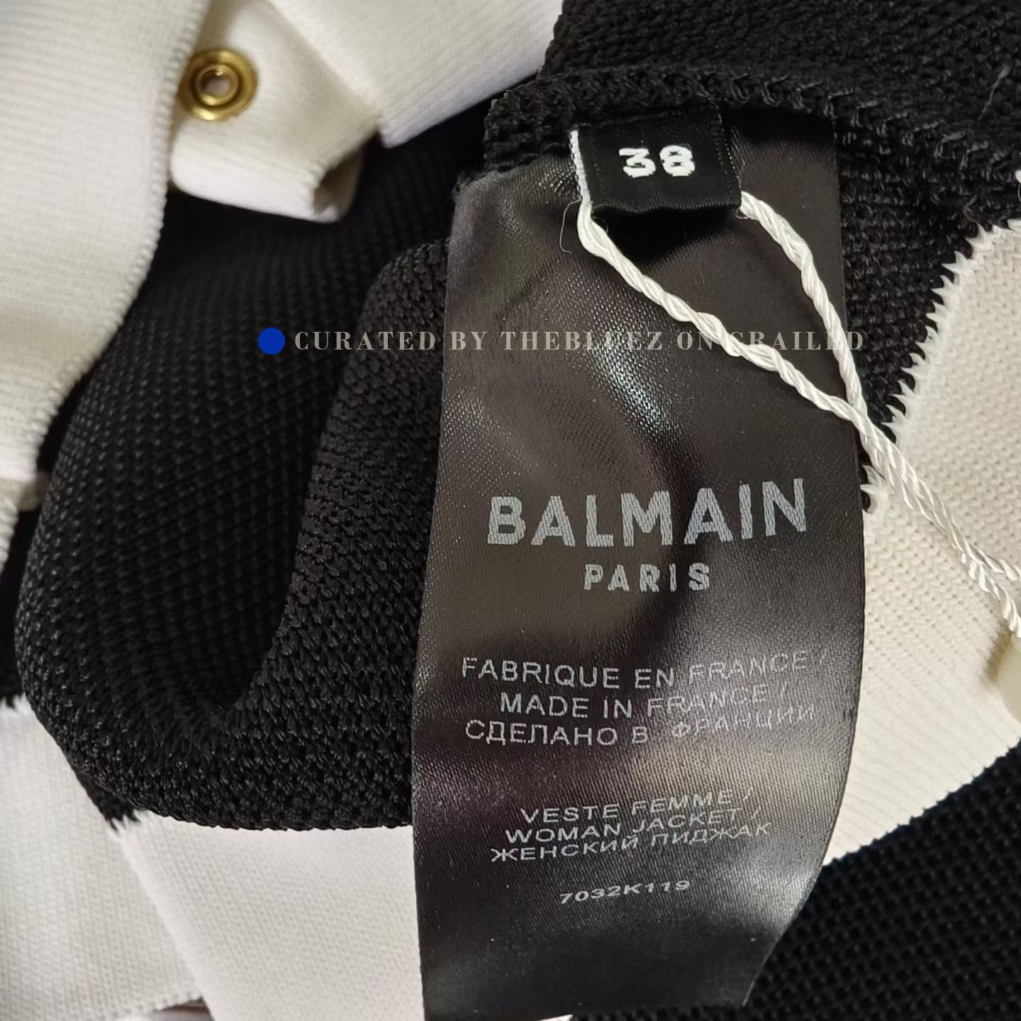 Balmain BALMAIN Gold Button Black White Short Cardigan Size S / US 4 / IT 40 - 5 Thumbnail