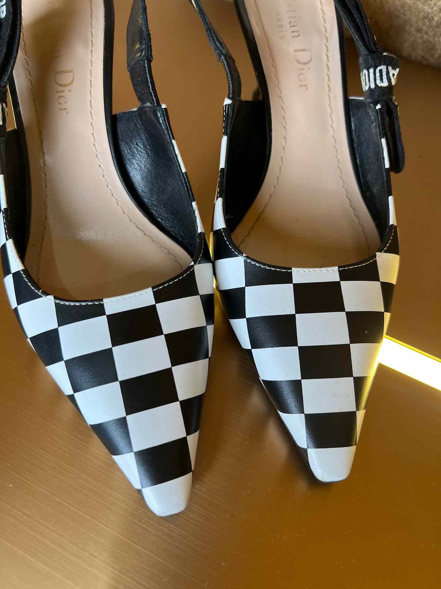 Dior Dior Checkered Kitten Heel Heels Size US 4.5 / IT 34.5 - 2 Thumbnail