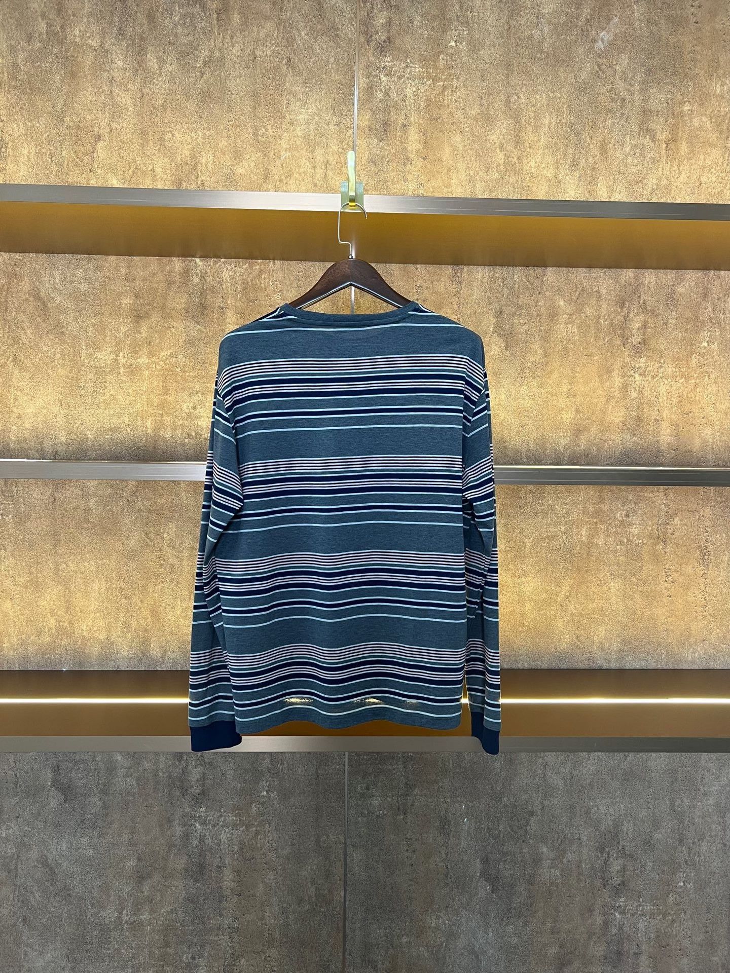 Miu Miu Miu Miu Gray-Blue Striped Slogan Longsleeve Size S / US 4 / IT 40 - 2 Thumbnail