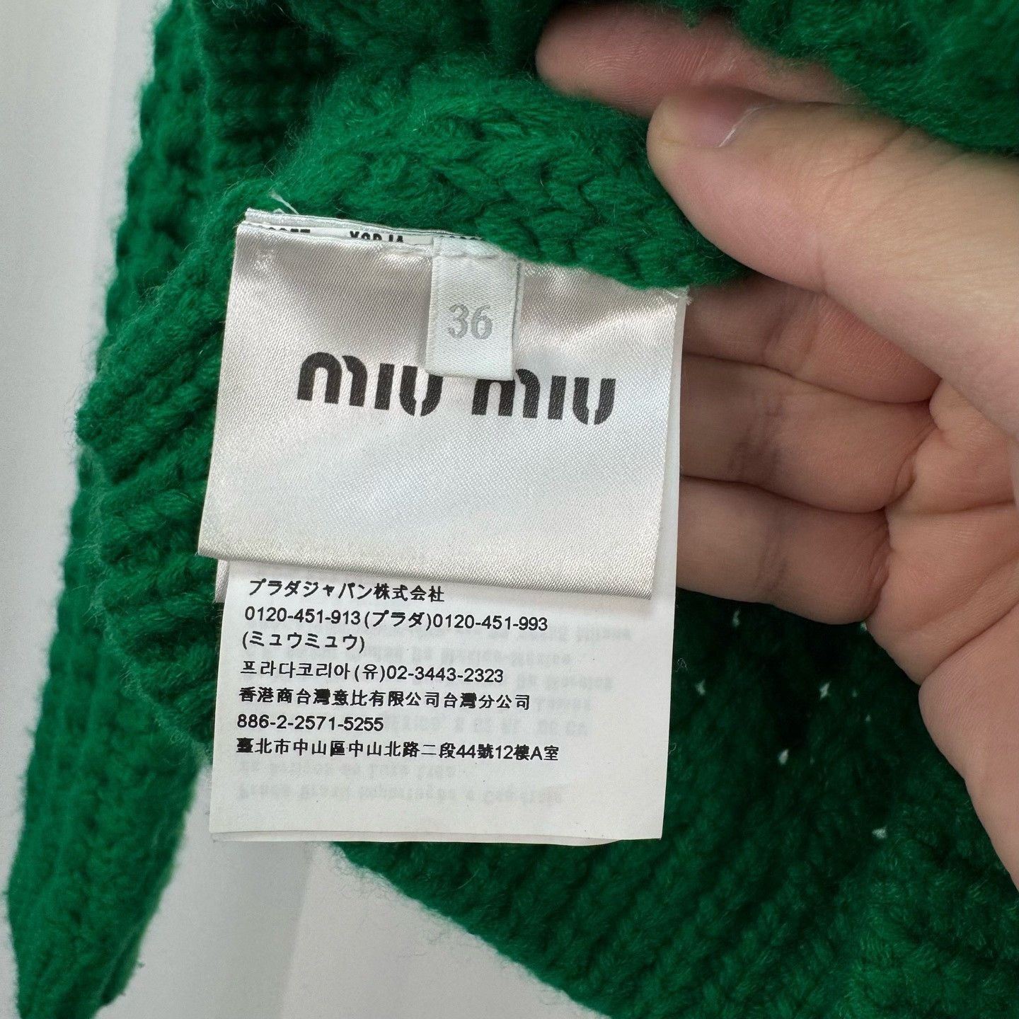 Miu Miu Miu Miu Green Cashmere Knit Cardigan Size XS / US 0-2 / IT 36-38 - 6 Thumbnail