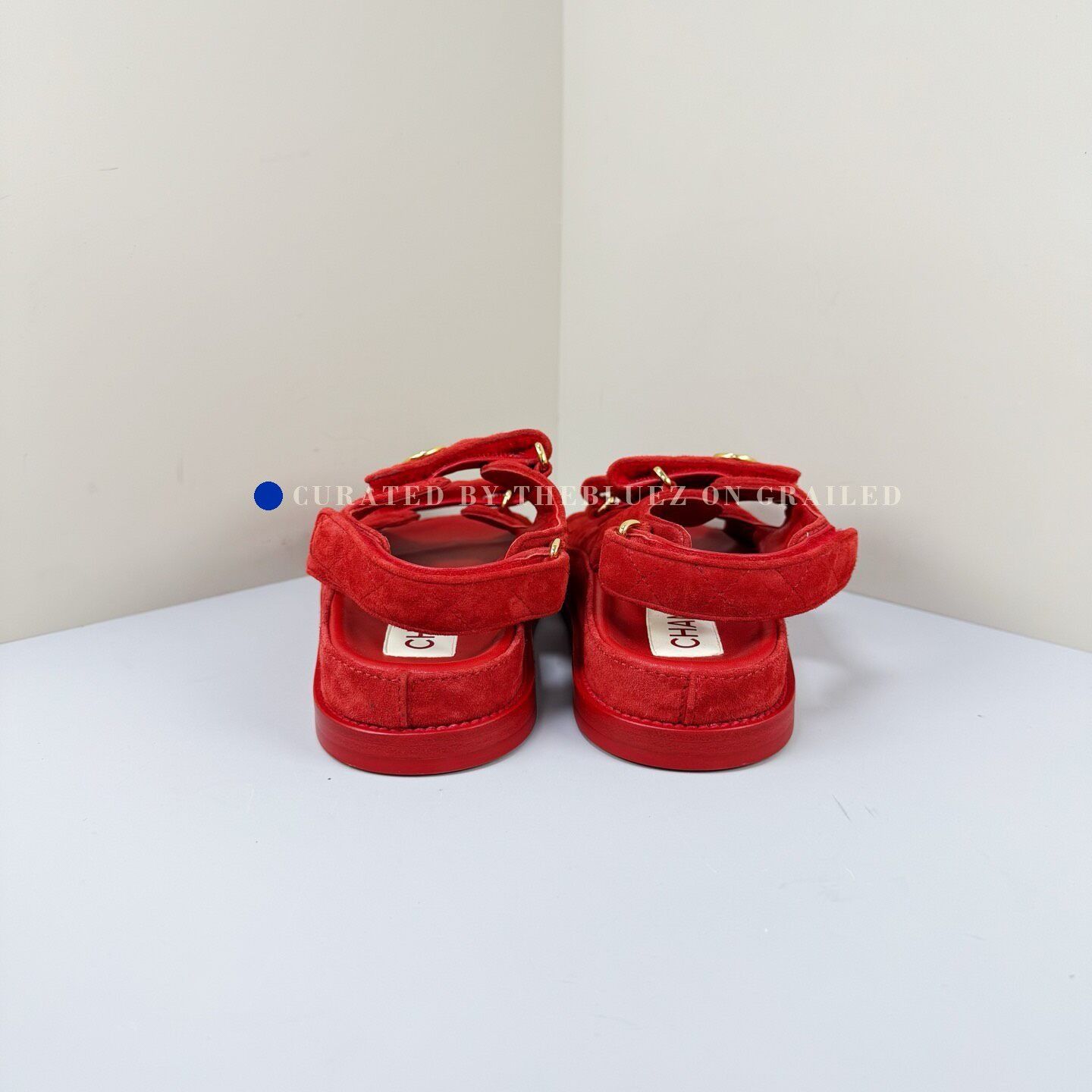 Chanel Chanel Red Coin Velcro Sandals Size US 7 / IT 37 - 4 Thumbnail