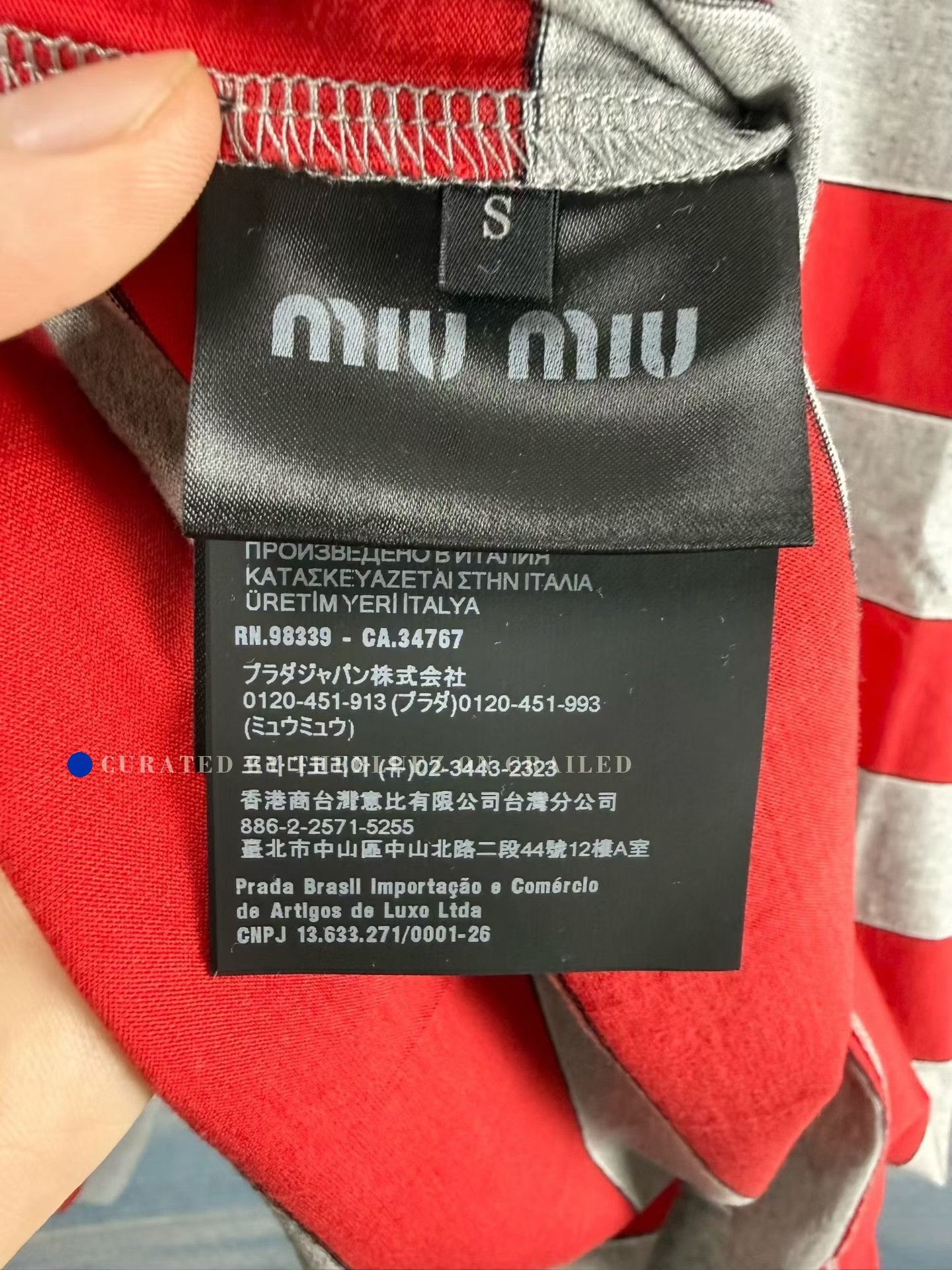 Miu Miu Miu Miu Red Gray Stripe Logo Polo Size S / US 4 / IT 40 - 4 Thumbnail