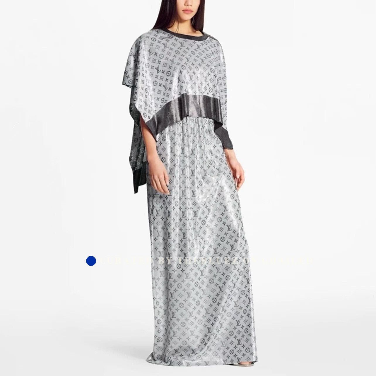 Louis Vuitton Louis Vuitton Monogram Silver Gray Long Dress Size 34" / US 12 / IT 48 - 6 Thumbnail
