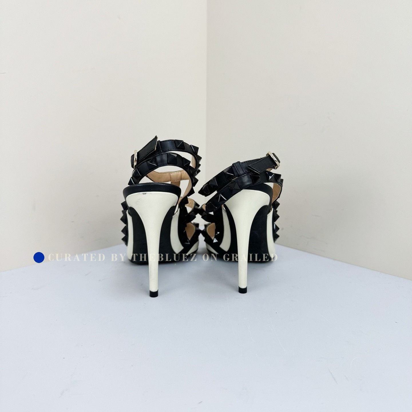 Valentino Valentino New Black White Triple Ring Heels Size US 4 / IT 34 - 3 Thumbnail