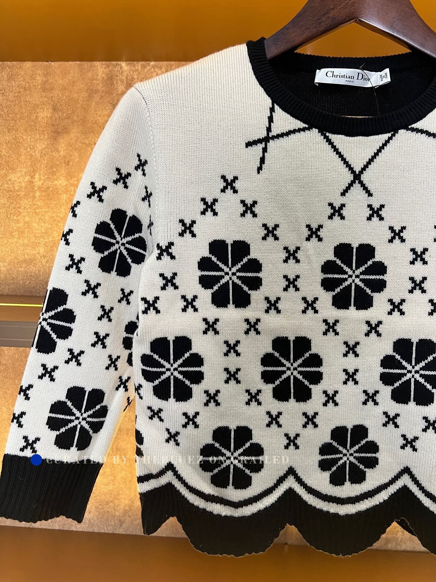Dior Dior Four-Leaf Clover Wool Knit Short Sleeve Size S / US 4 / IT 40 - 3 Thumbnail