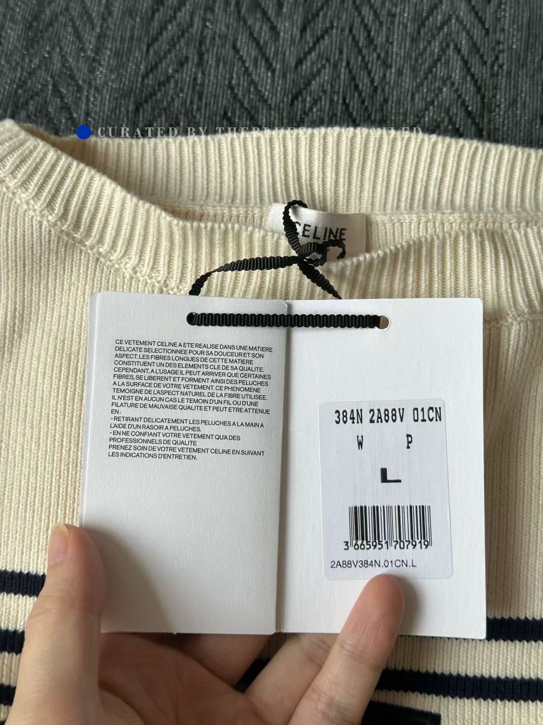 Celine Celine Striped Letter Sweater Size L / US 10 / IT 46 - 3 Thumbnail